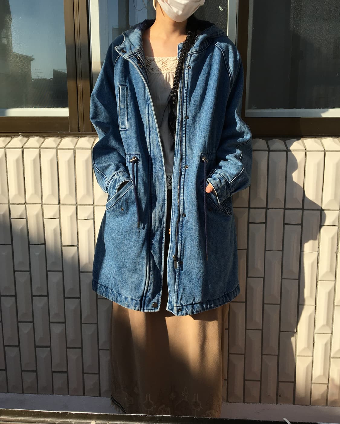 Bershka high neck denim filed jacket 상품이미지8