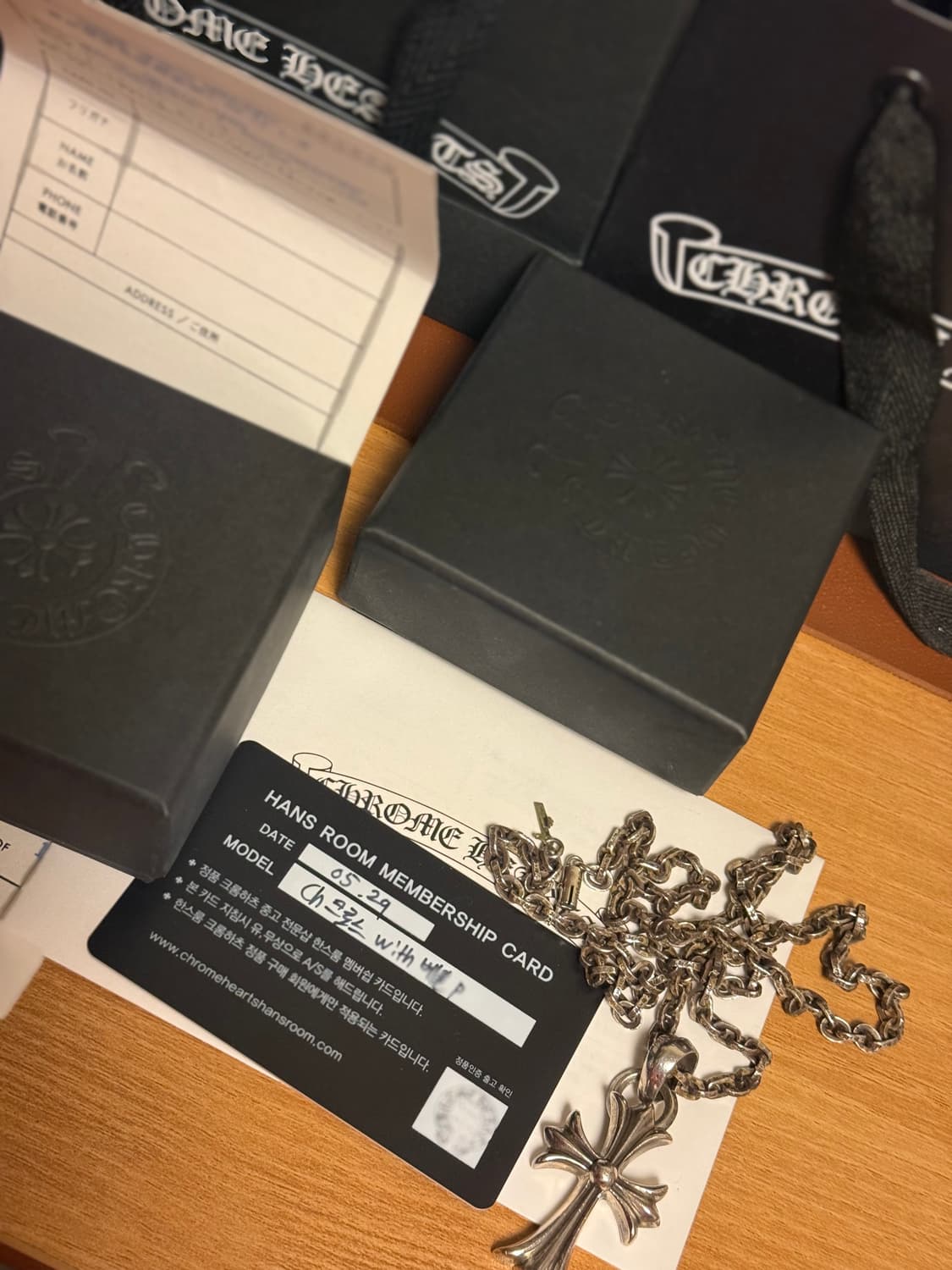 크롬하츠 크로스 팬던트 & 페이퍼체인 24인치 상품이미지3