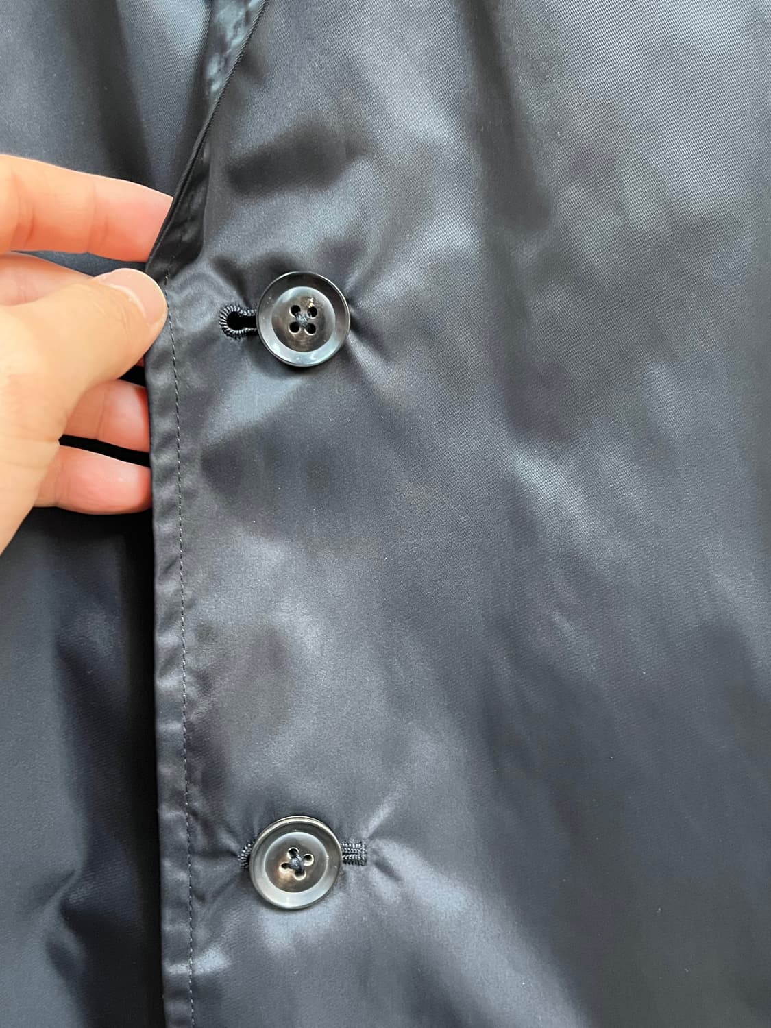 Yohji Yamamoto 나일론 오버핏 트렌치코트 블랙 3 상품이미지5