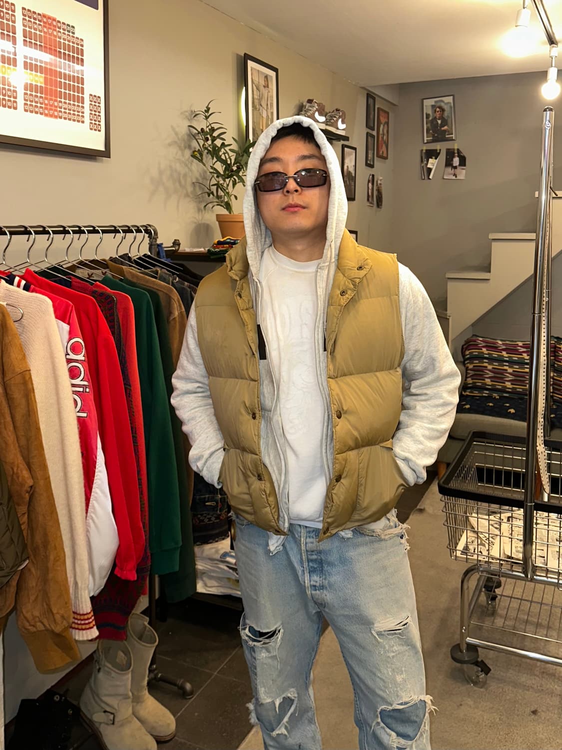 90’s LL Bean goose down padded vest  상품이미지2