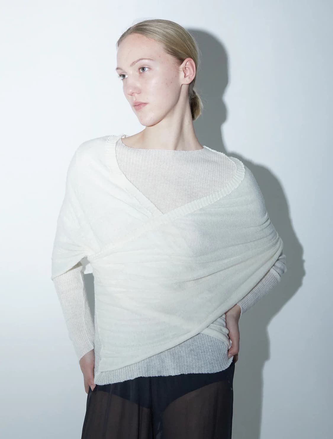 [S,M]팔로마울 Elio 크로스오버 니트/화이트 상품이미지5