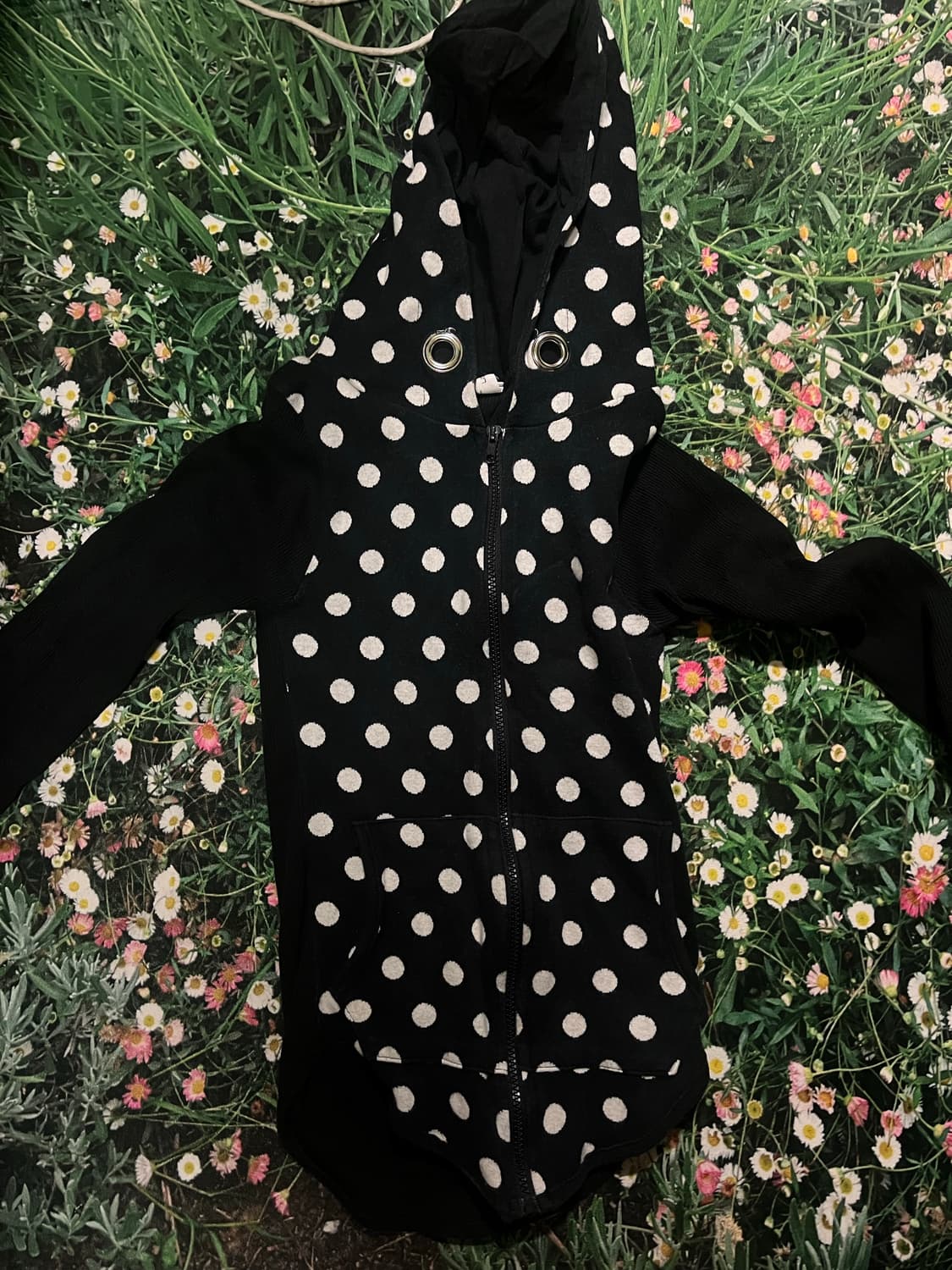도트 빈티지 후드집업  상품이미지1