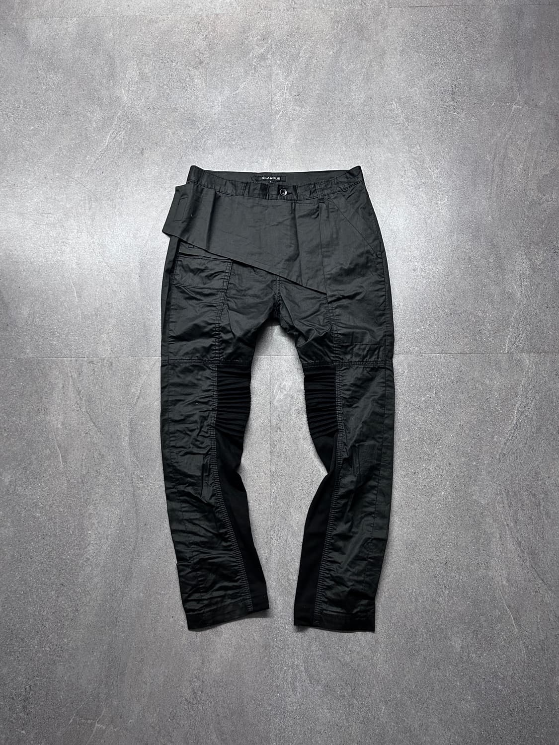 Glamour 비대칭 판넬 립 팬츠 상품이미지1