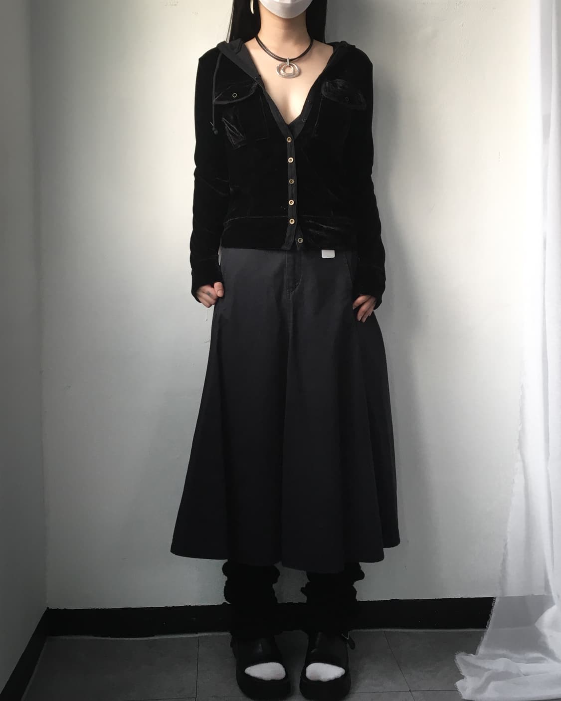 Velvet hood cardigan 상품이미지6