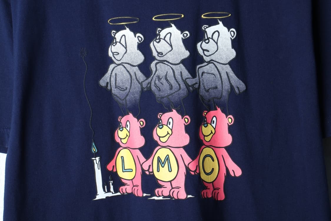 (M-XL) 엘엠씨 반팔 티셔츠 곰돌이프린팅 네이비 키치-H32807 상품이미지5