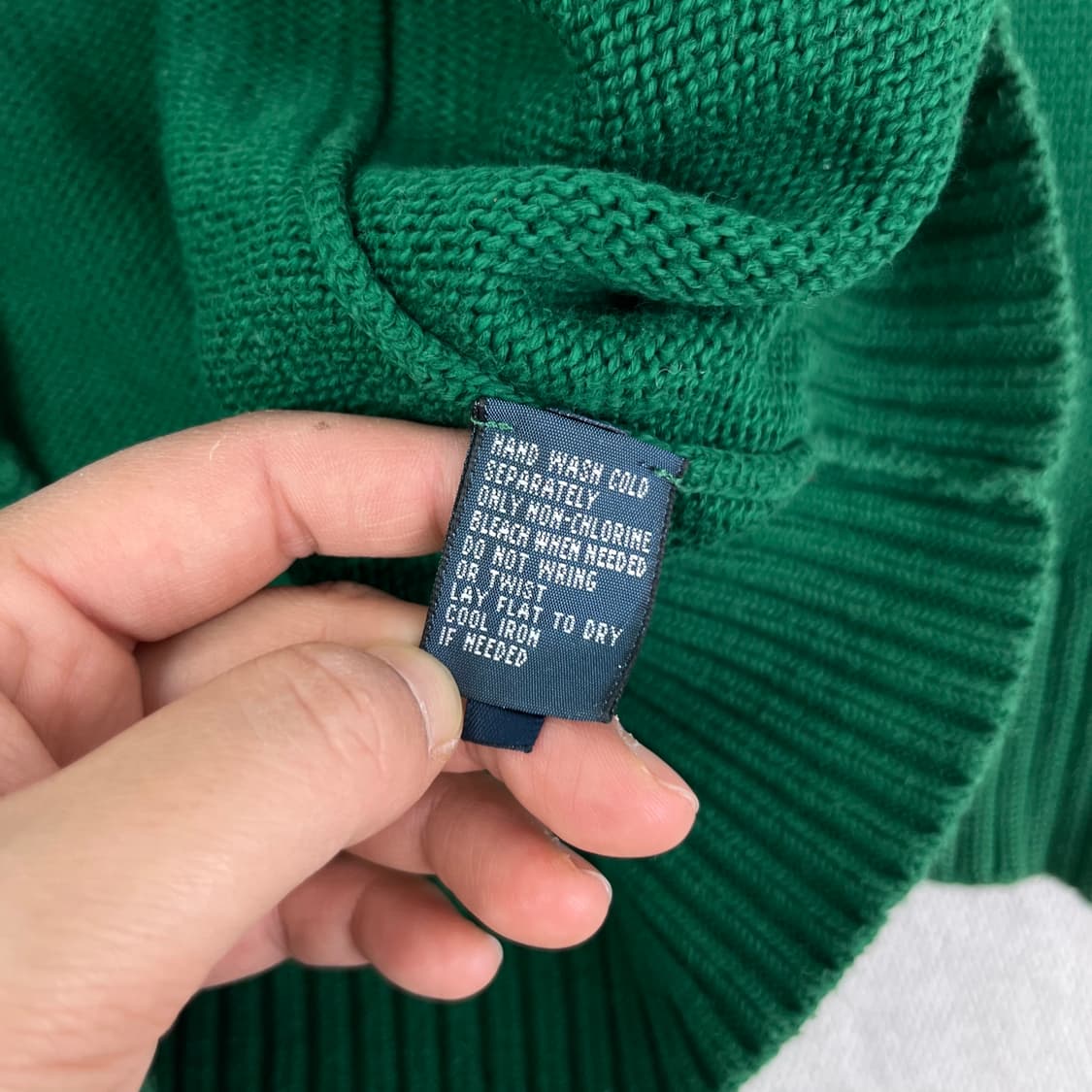 100 폴로랄프로렌 코튼 그린 니트 반집업 상품이미지5
