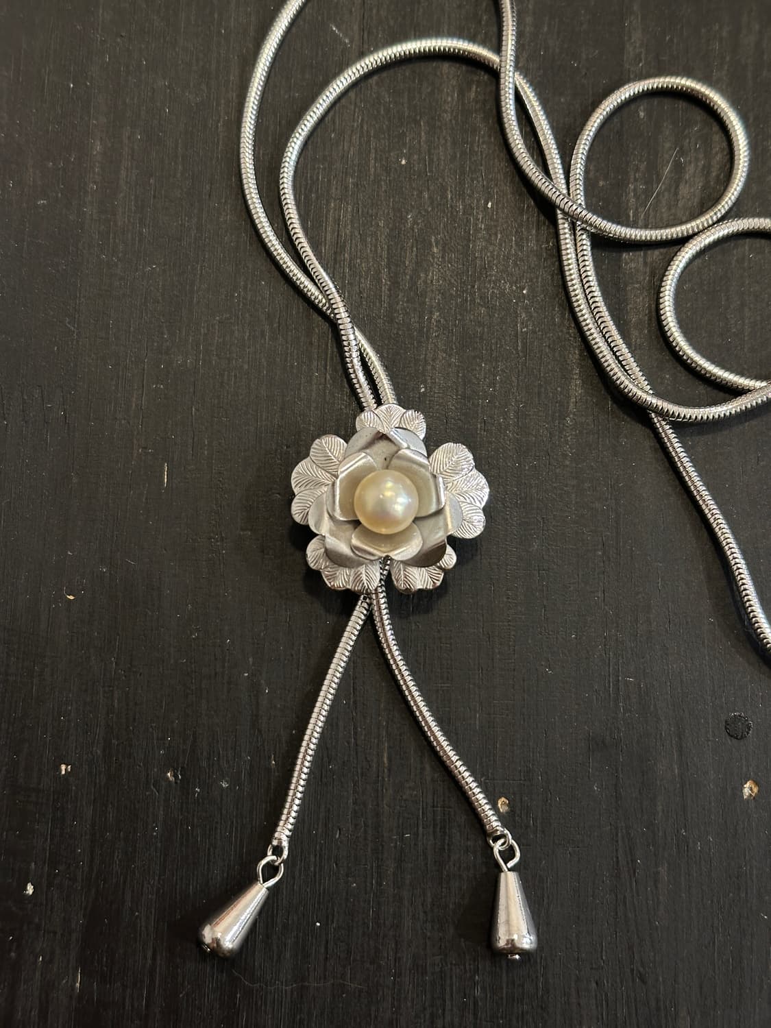 Vintage pearl bolo tie✨ 상품이미지2