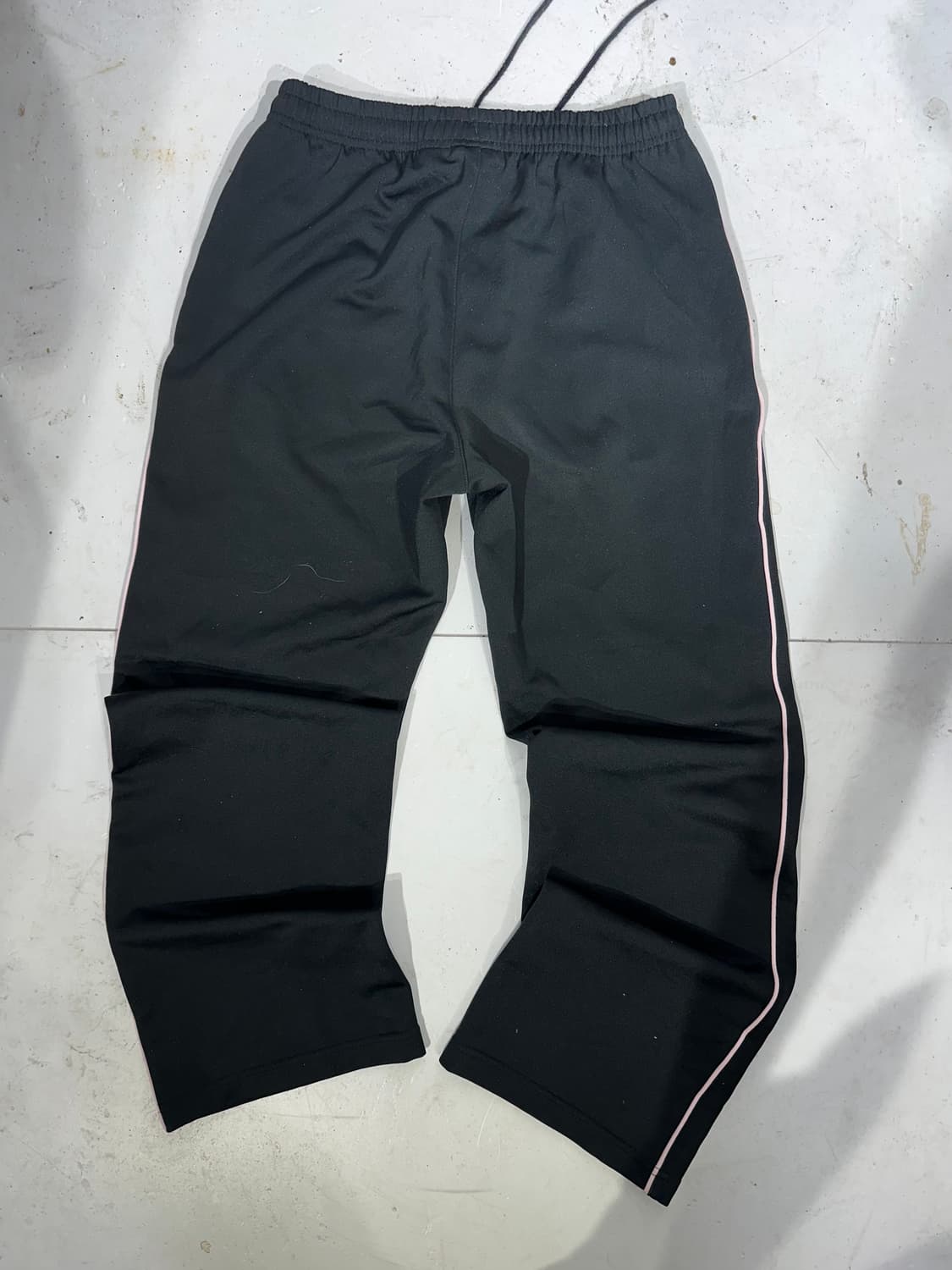 리복 블랙 와이드 스몰 로고 사이드 라인 팬츠 M 상품이미지5