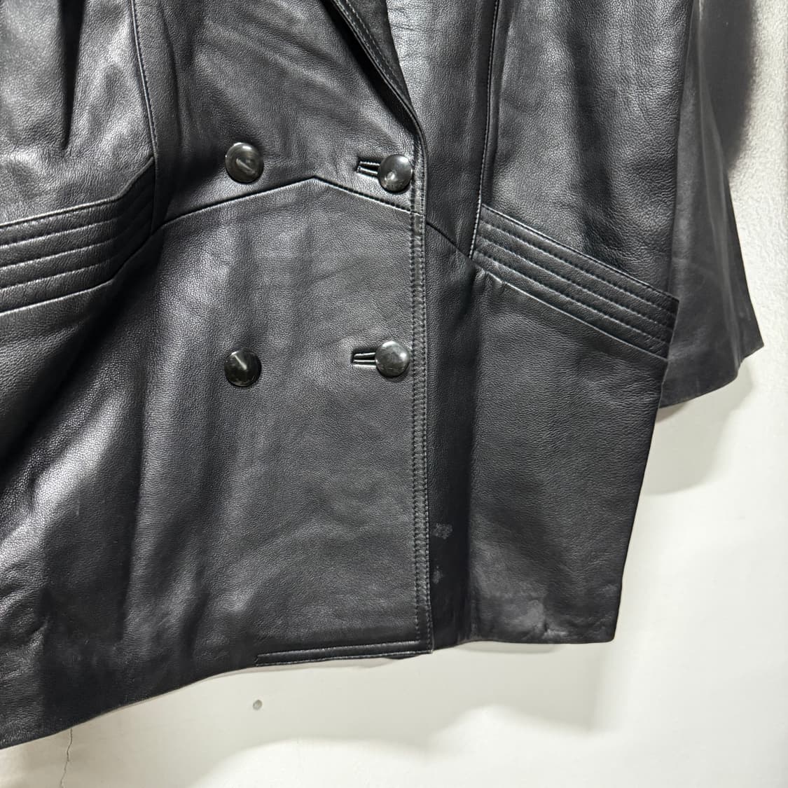 VTG 빈티지 리얼 쉽스킨 100% 양가죽 더블 롱 코트 상품이미지4