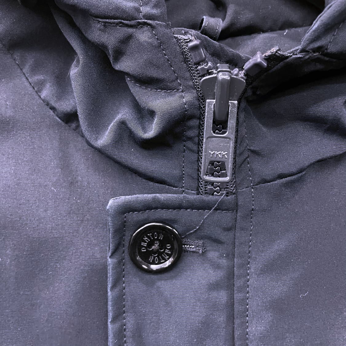 10s 단톤 후드 버튼 집업 네이비 다운 자켓 N205 상품이미지5