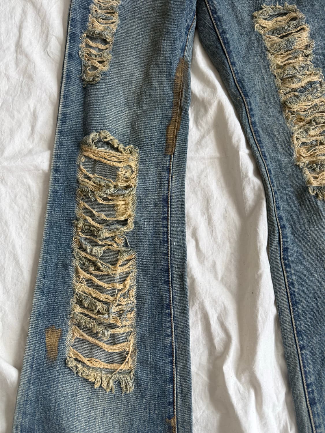 오네갸루 갸루 로우라이즈 부츠컷 데님 팬츠  상품이미지4