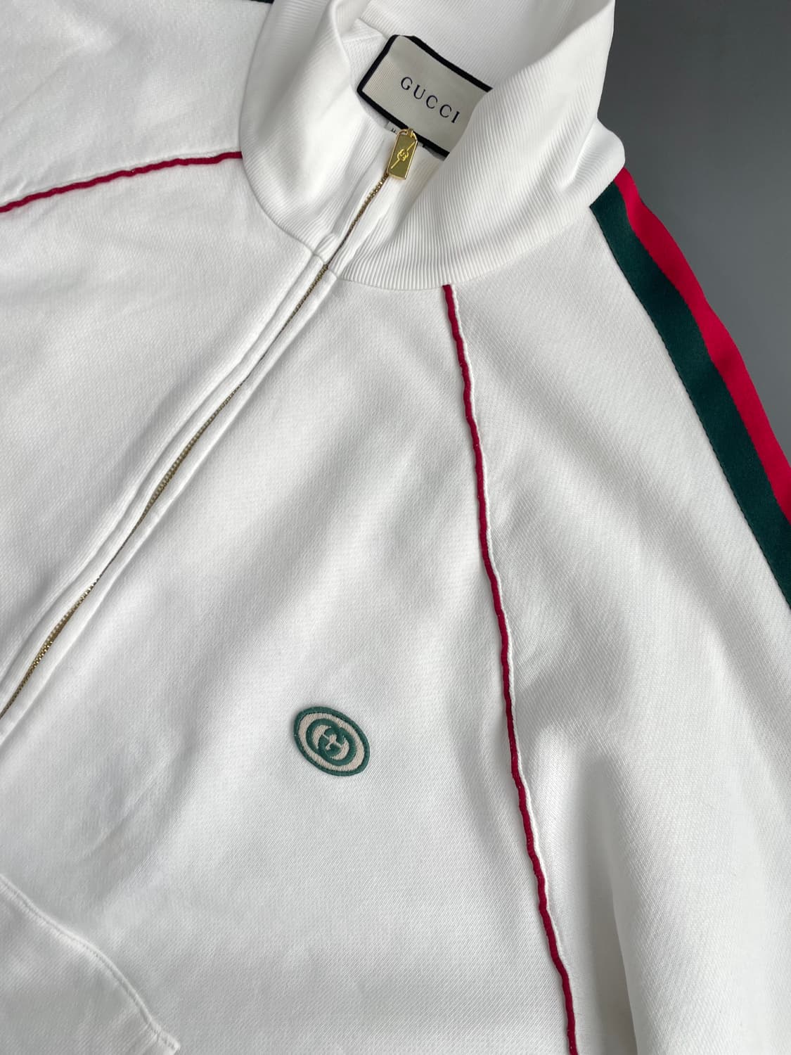 [L] GUCCI 구찌 웹 스트라이프 코튼 스웨트셔츠 집업 자켓 상품이미지4