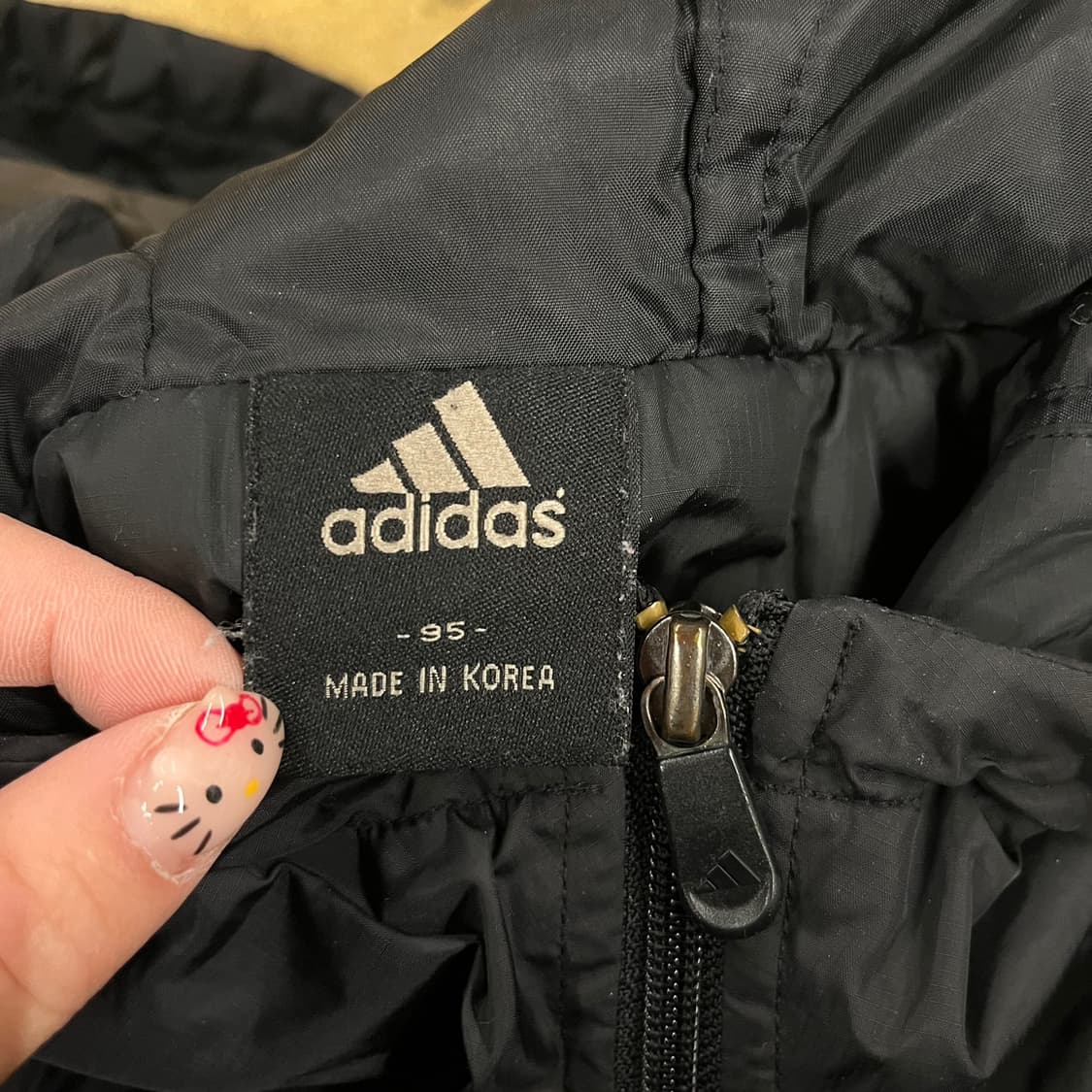 [정품/95] 아디다스 후드 바람막이 블랙 오렌지 삼선 b18 상품이미지5