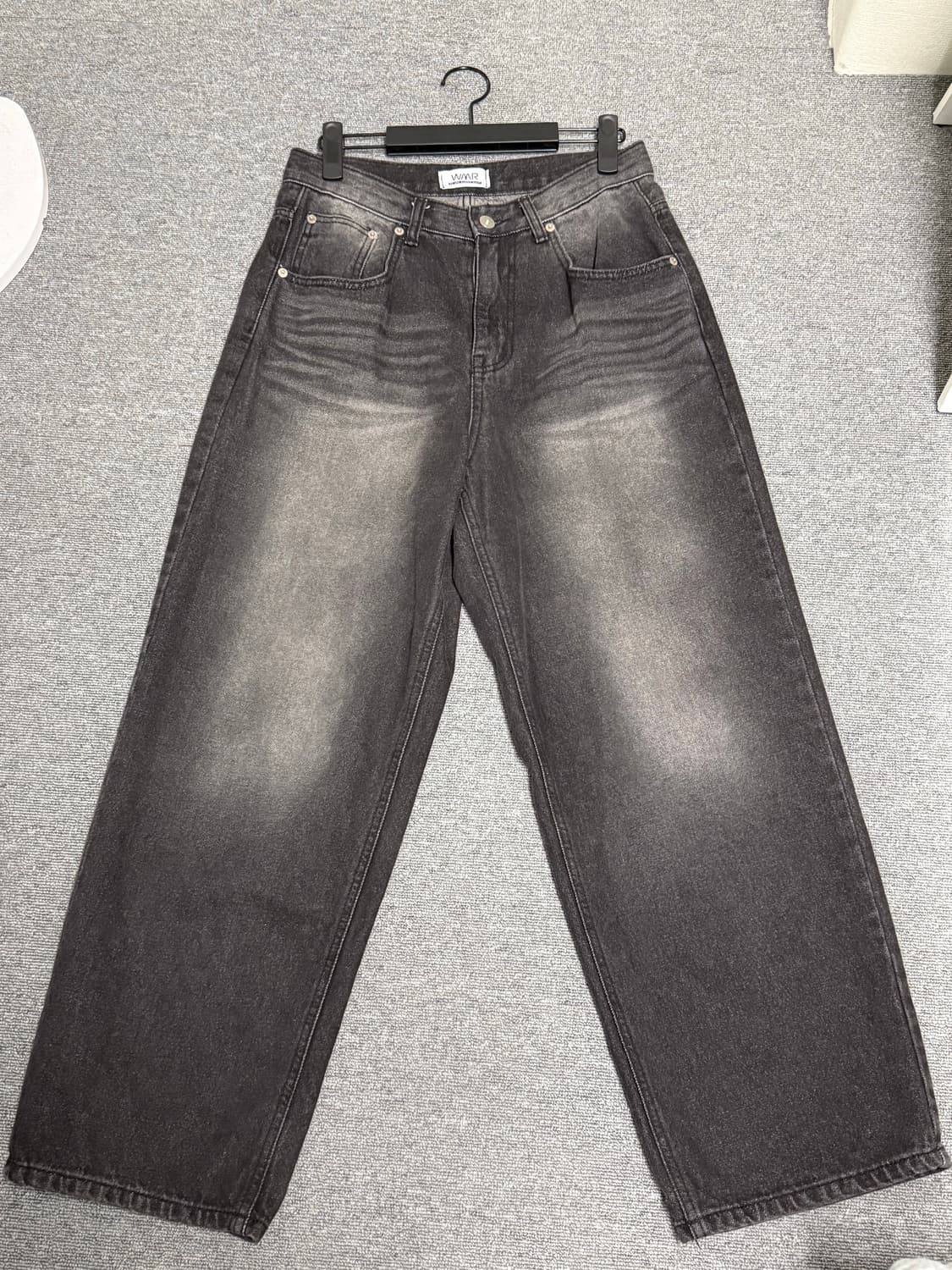 와르 와이드데님팬츠 블랙S 상품이미지1
