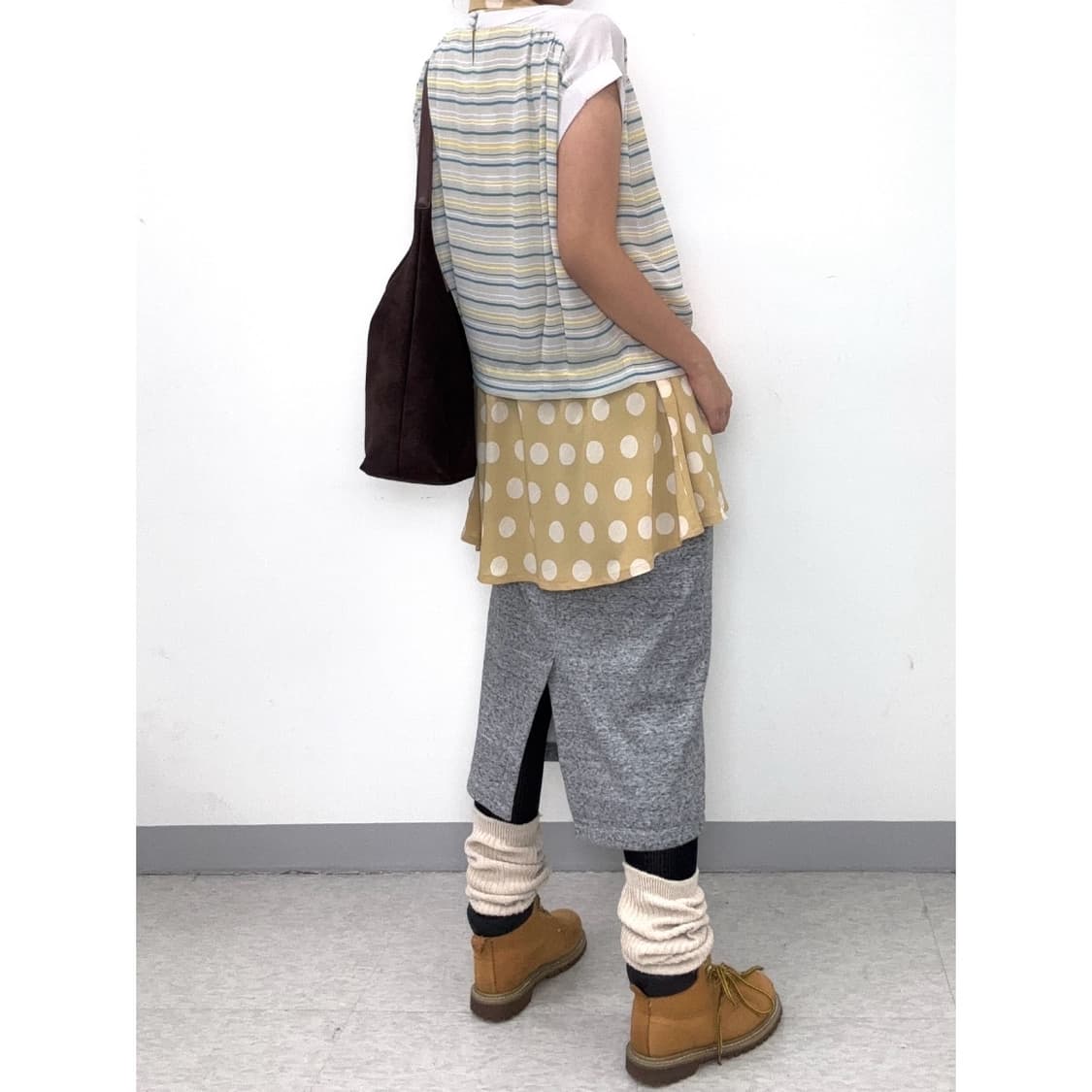 빈티지 그레이 기모 스커트 상품이미지2