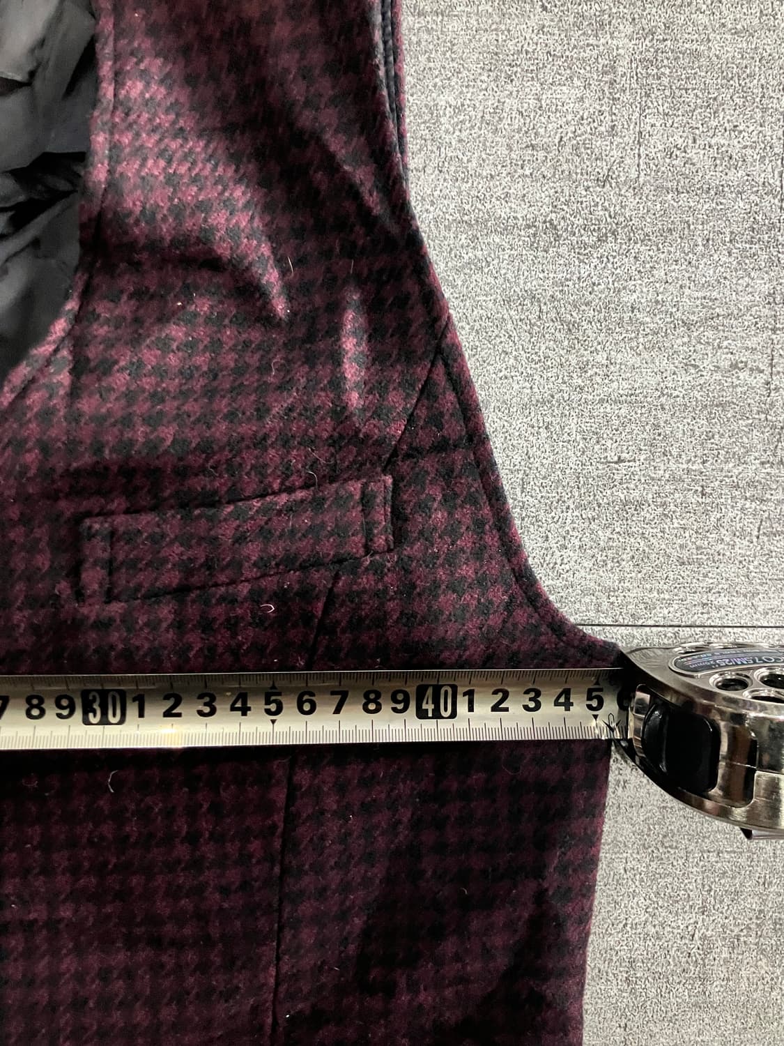 일본빈티지 Shimada 핀터깔y2k 긱시크 울베스트조끼 버건디 상품이미지2