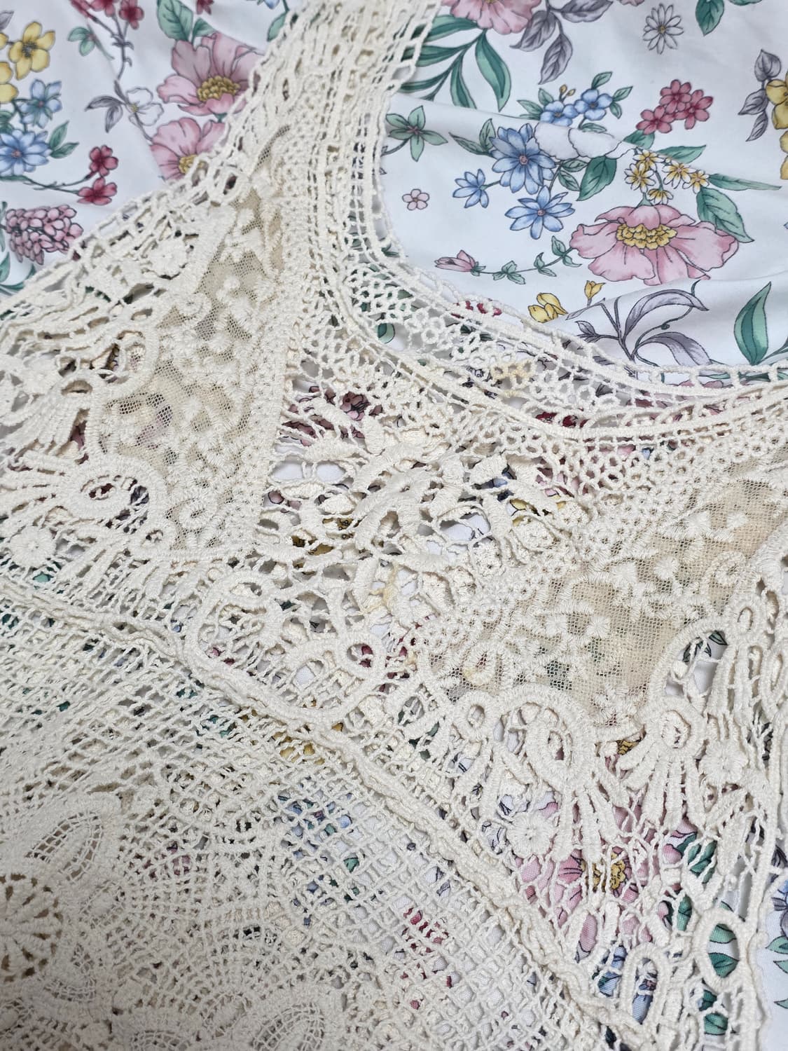 엑시즈팜 일본빈티지)스즈코 모리걸 아이보리 크로셰 니트 뷔스티 베스트 상품이미지7