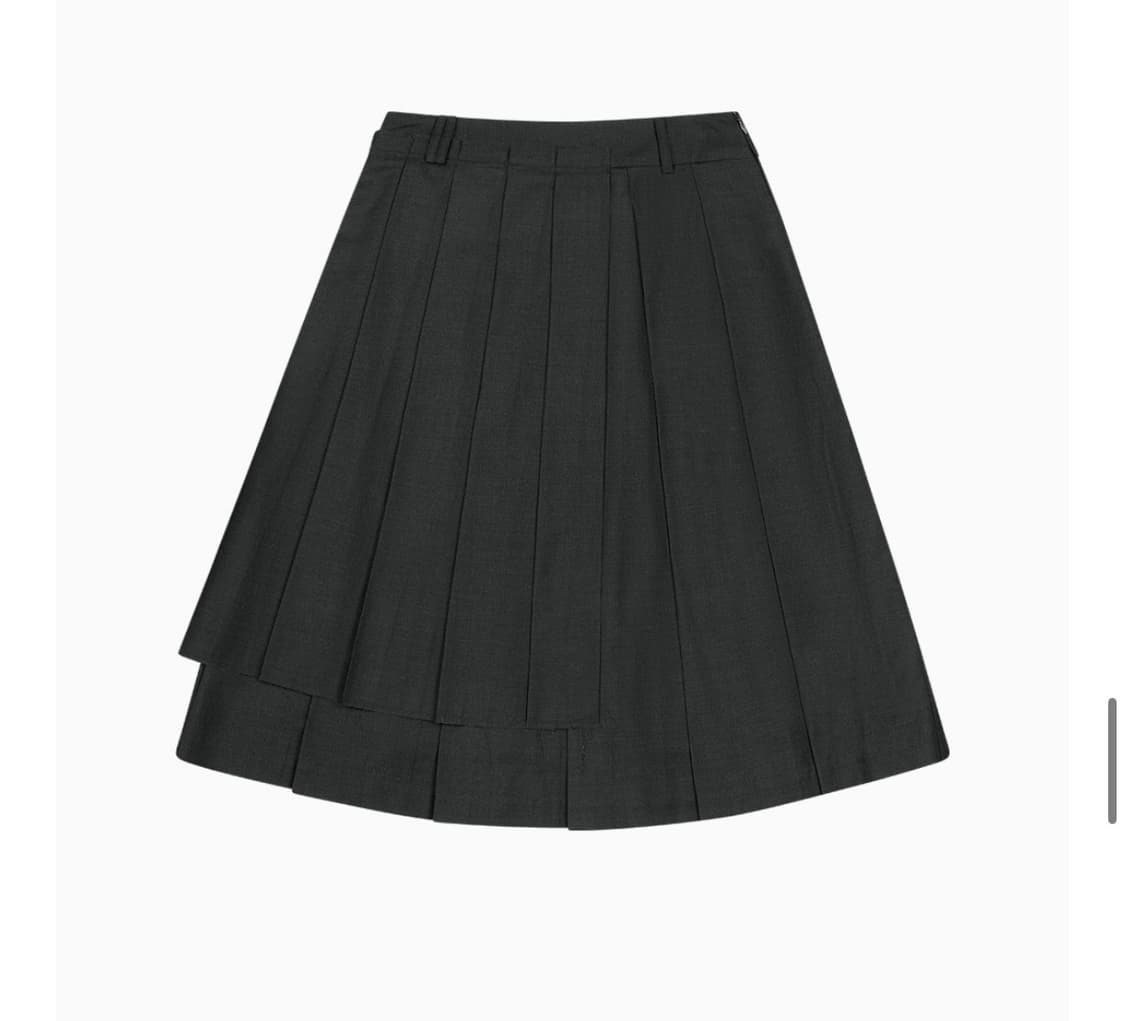 오헤시오 플리츠 레이어드 스커트 차콜 상품이미지1