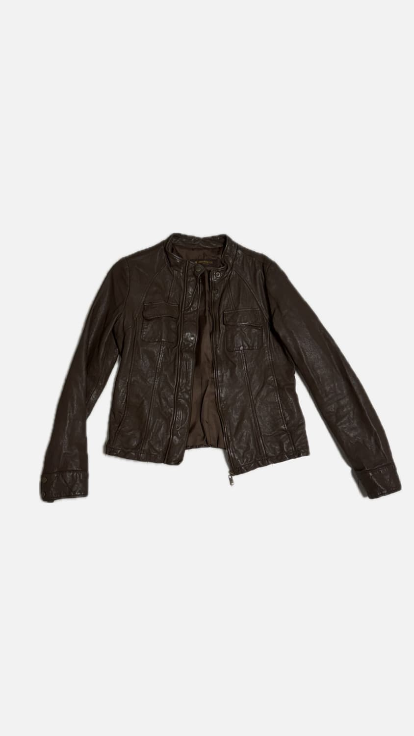 브라운 레더자켓 상품이미지1