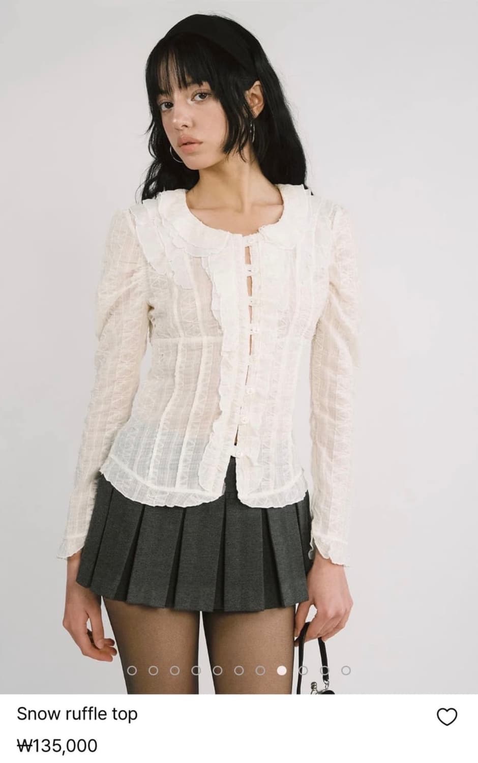 구해요) 쓰리타임즈 snow ruffle top 상품이미지1