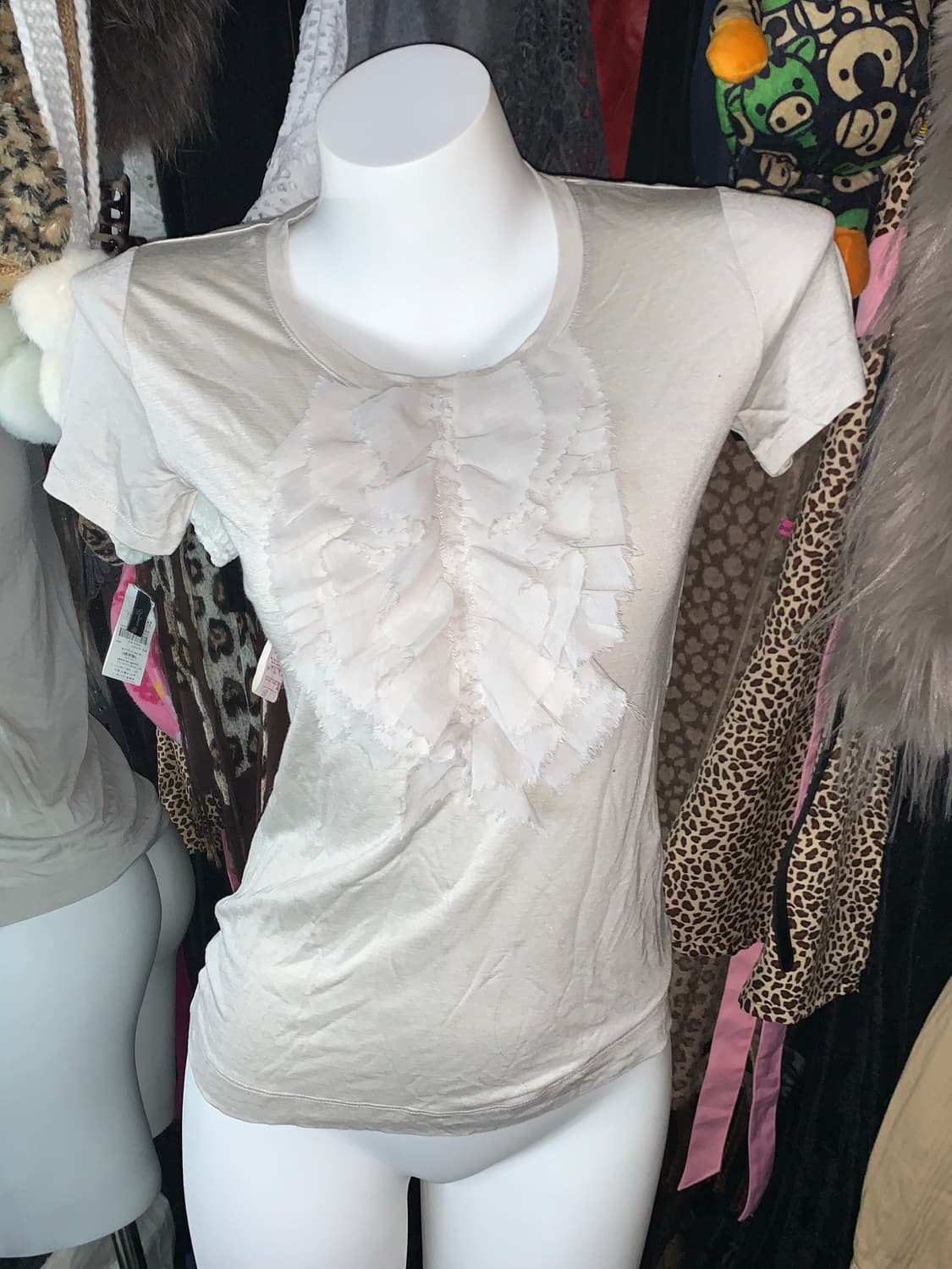 y2k 앤틱 뮤트 프릴 슬림반팔 상품이미지3