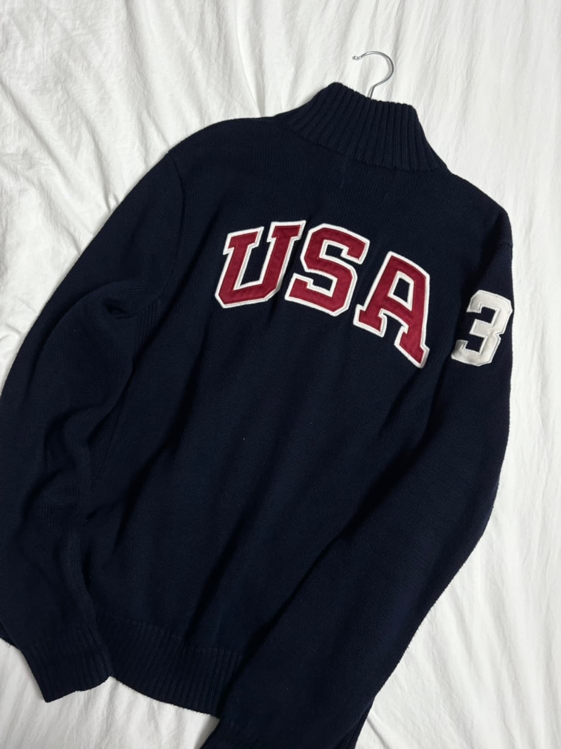 폴로 빅포니 usa 네이비 니트집업 상품이미지5