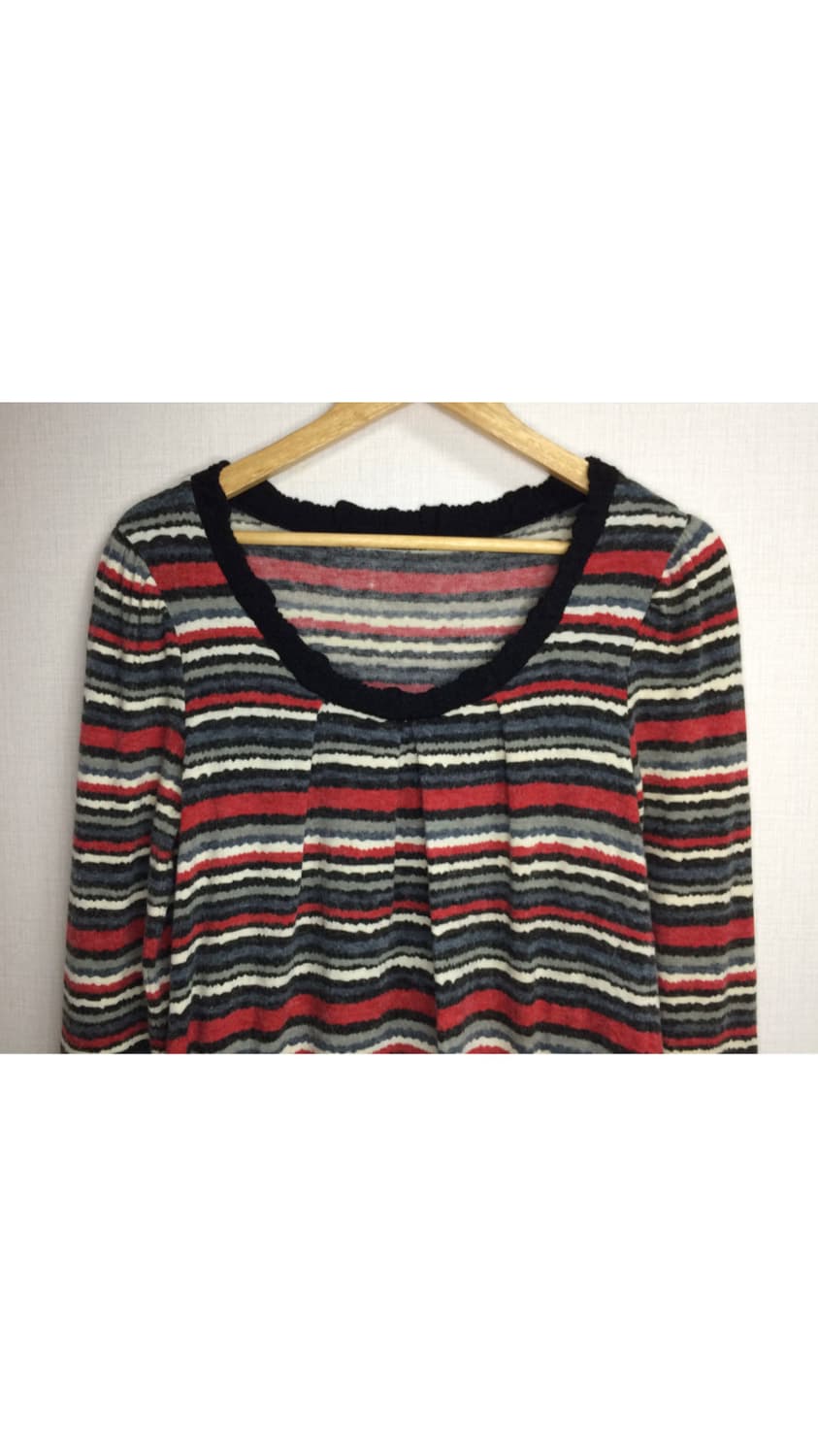 빈티지 컬러풀 셔링 니트 튜닉 상품이미지2