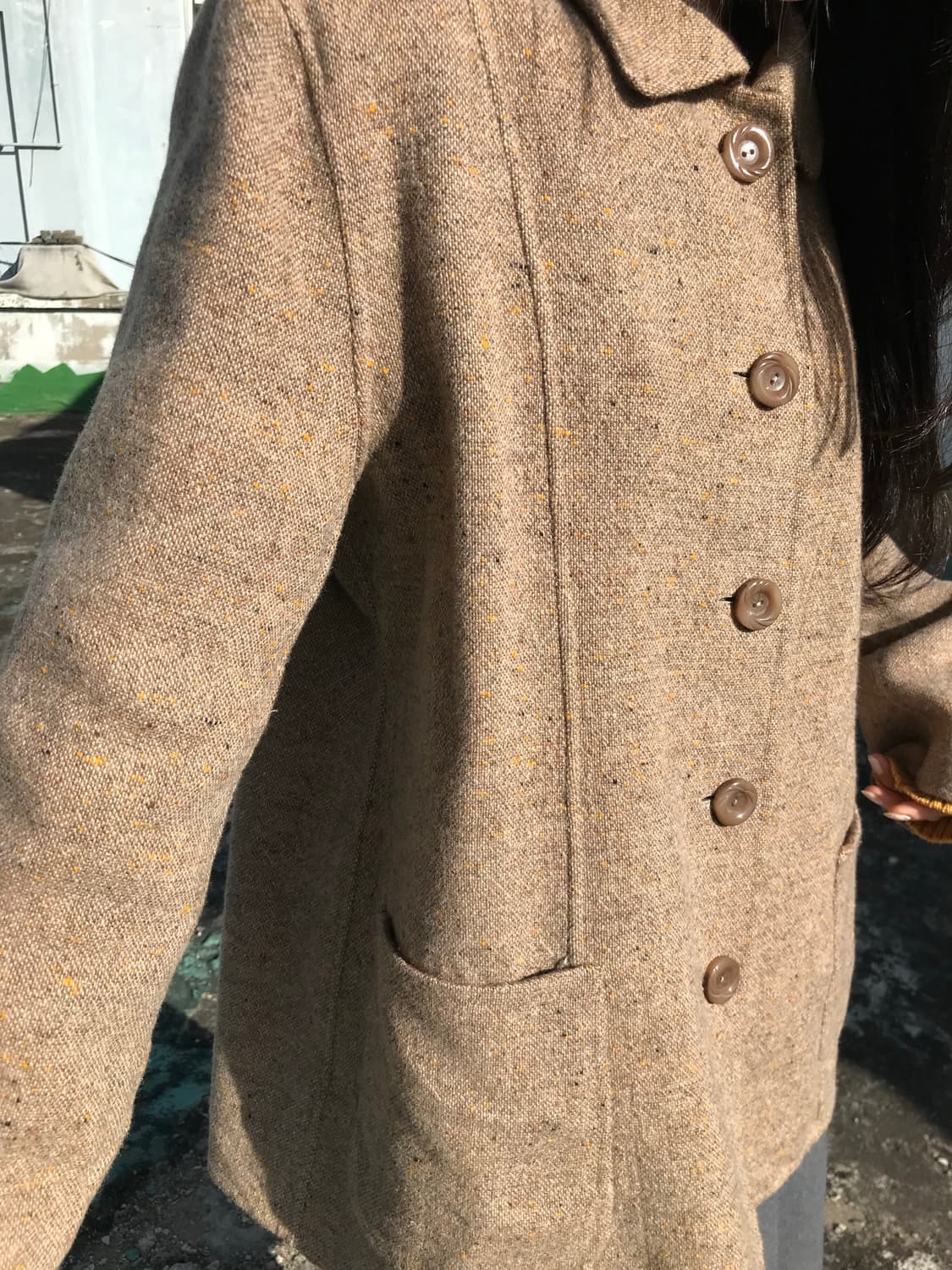 오트밀 클래식 트위드 코트 상품이미지6