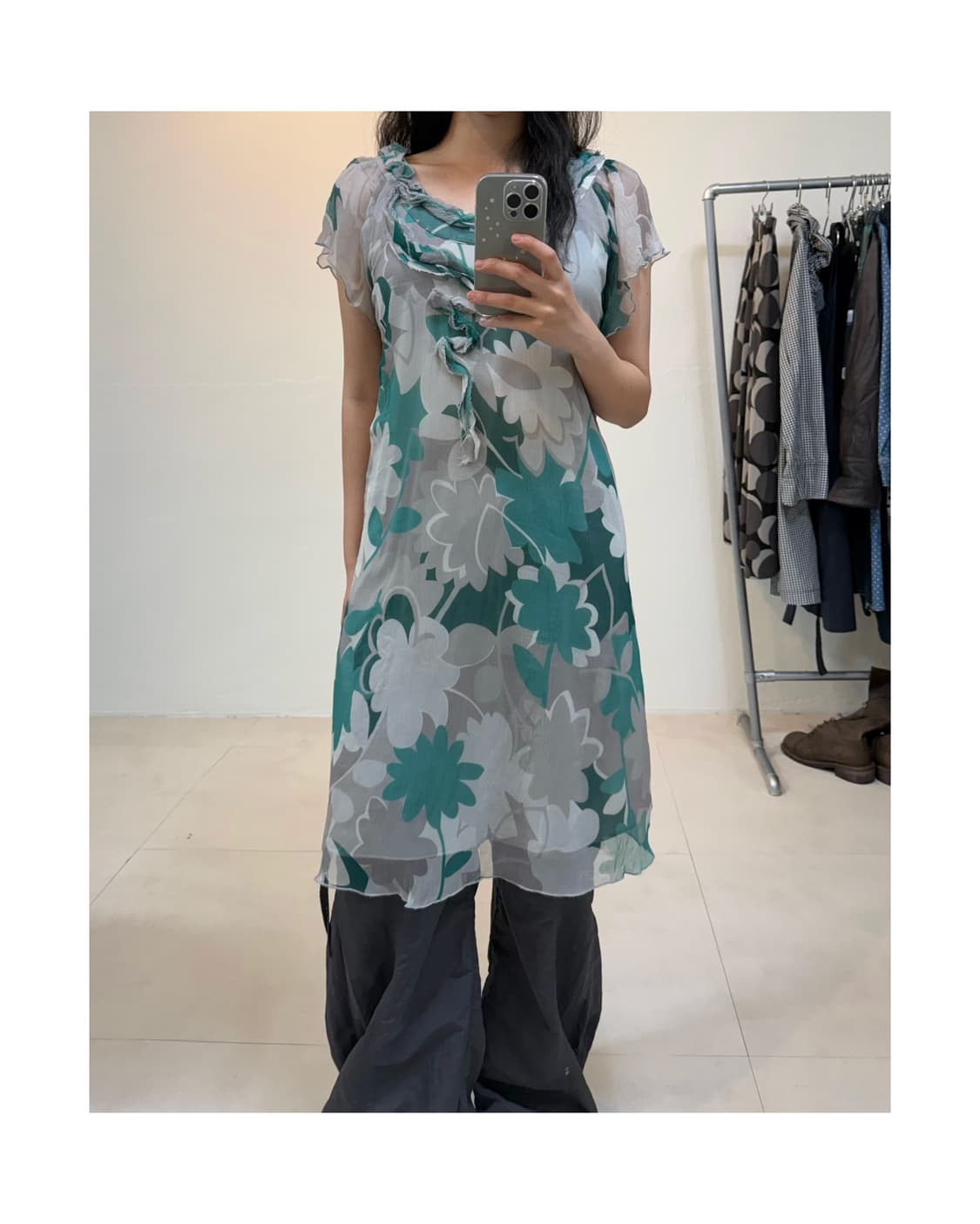 빈티지 실크 혼방 원피스 상품이미지5