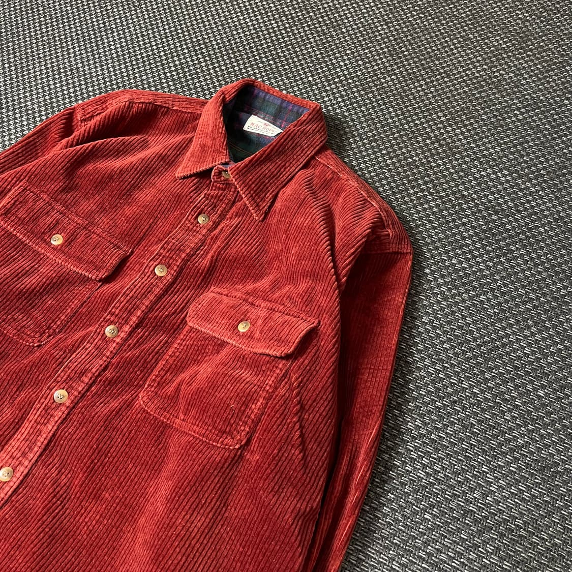 맥호프 레드오렌지 투포켓 코듀로이 긴팔 셔츠 자켓 M 상품이미지5