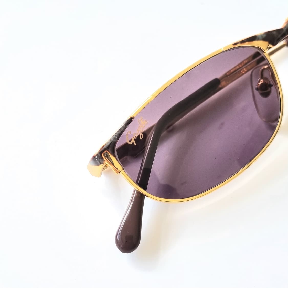 데드스탁 Gazelle 골드 & 레오파드 믹스 슬림 선글라스 1837 상품이미지8