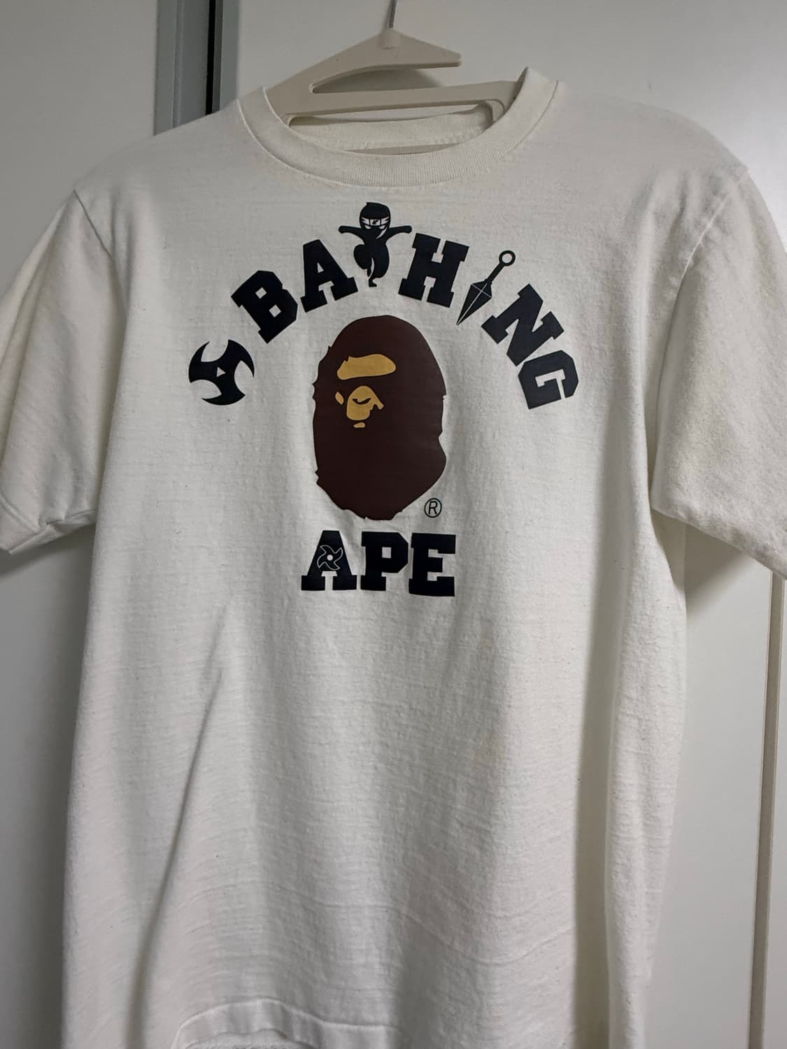 베이프 닌자 컬리지 반팔 화이트 S 상품이미지1