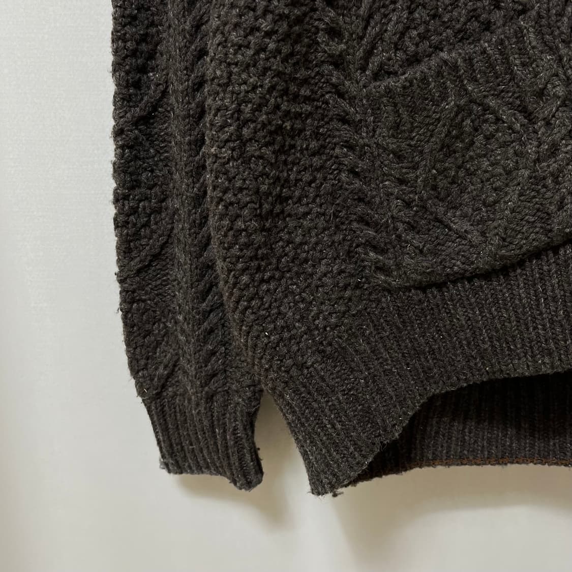 SUPER KNIT 포켓 꽈배기 니트 가디건 L/100 상품이미지4