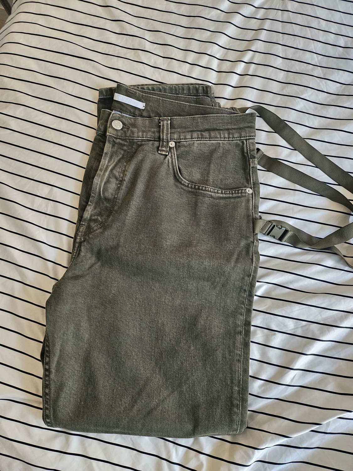 Helmut Lang olive strap denim pants 상품이미지4