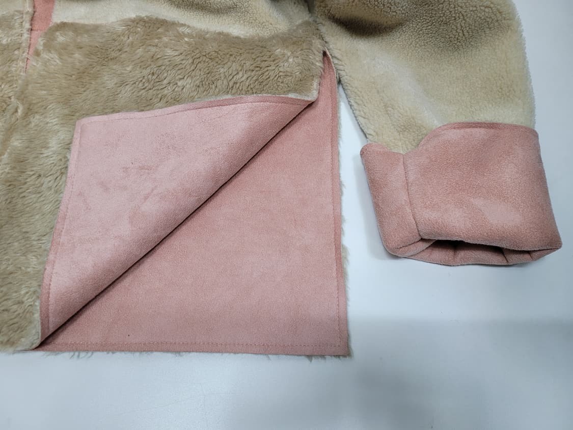 ZARA 자라 베이직 에크루 테티 셰르파 코트 / 여 S 베이지/핑크 상품이미지5