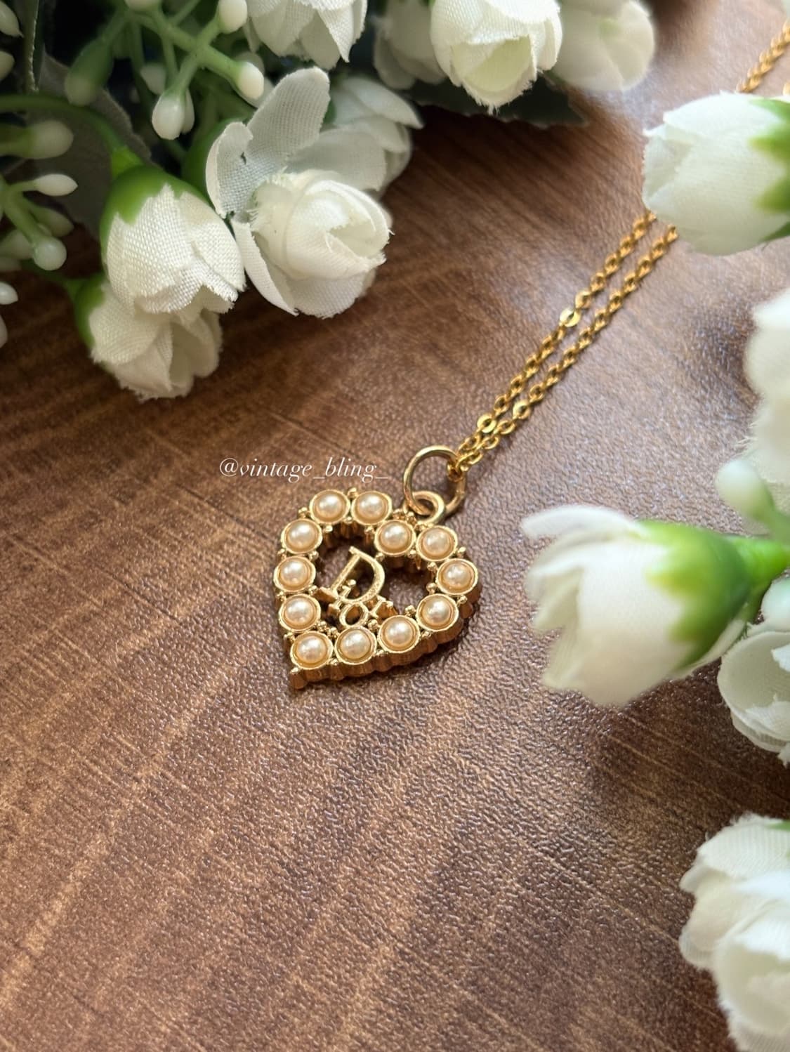 디올 하트 진주 로고참 목걸이 상품이미지2