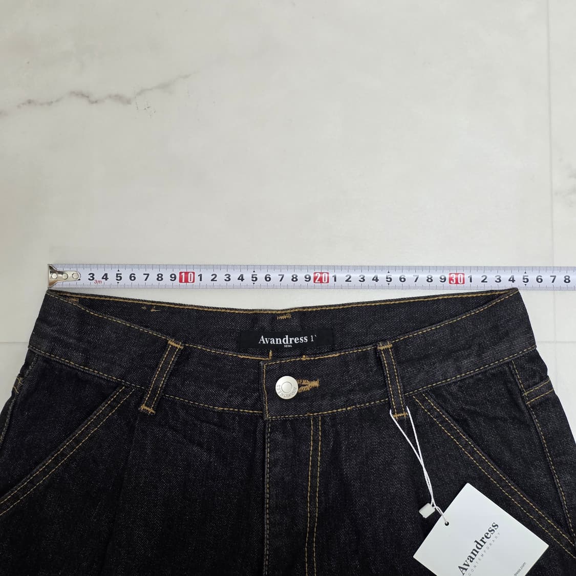 새상품) 어반드레스 핀턱 데님 하프팬츠 1사이즈 상품이미지4