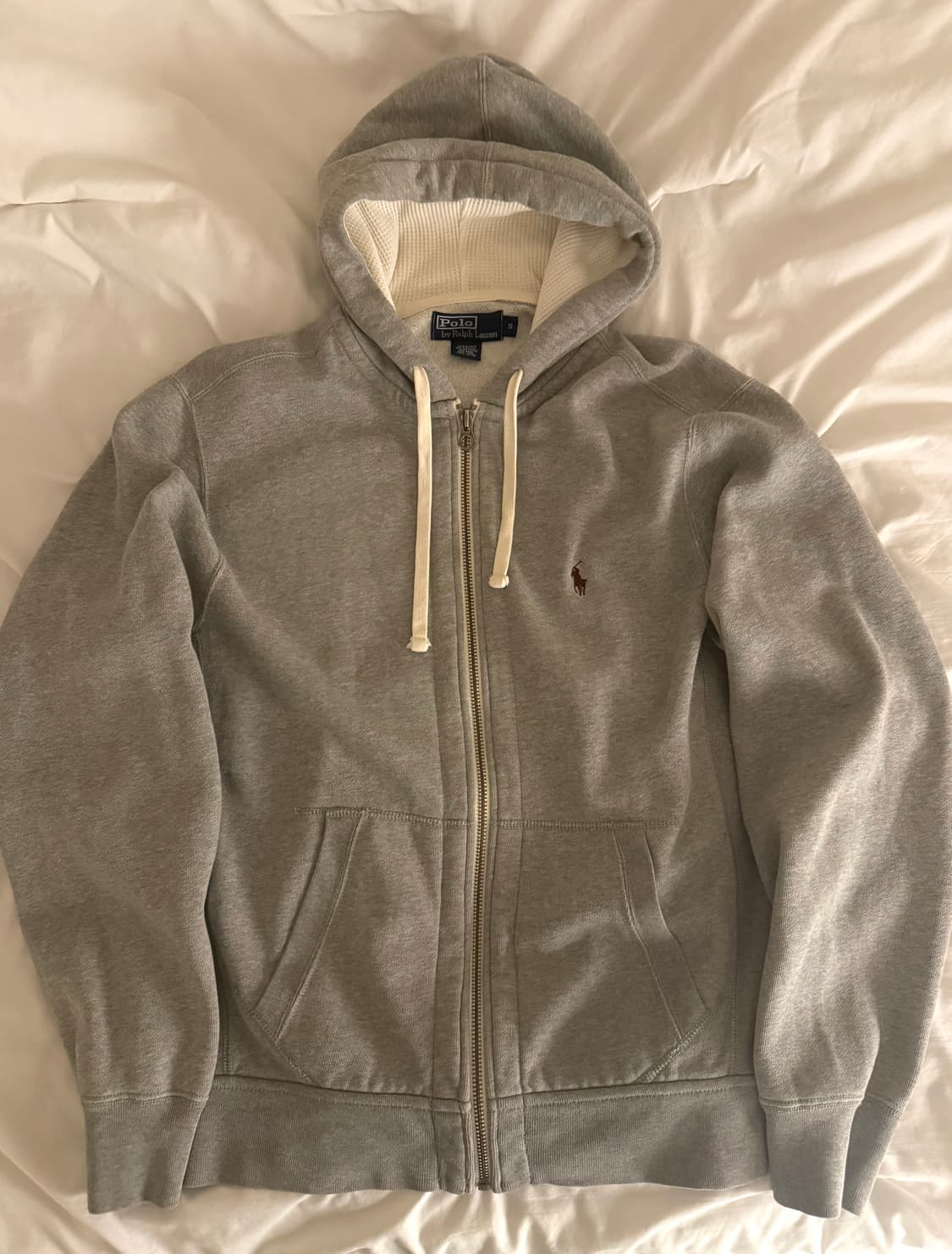 폴로 후드집업 그레이 버건디 포니 상품이미지1