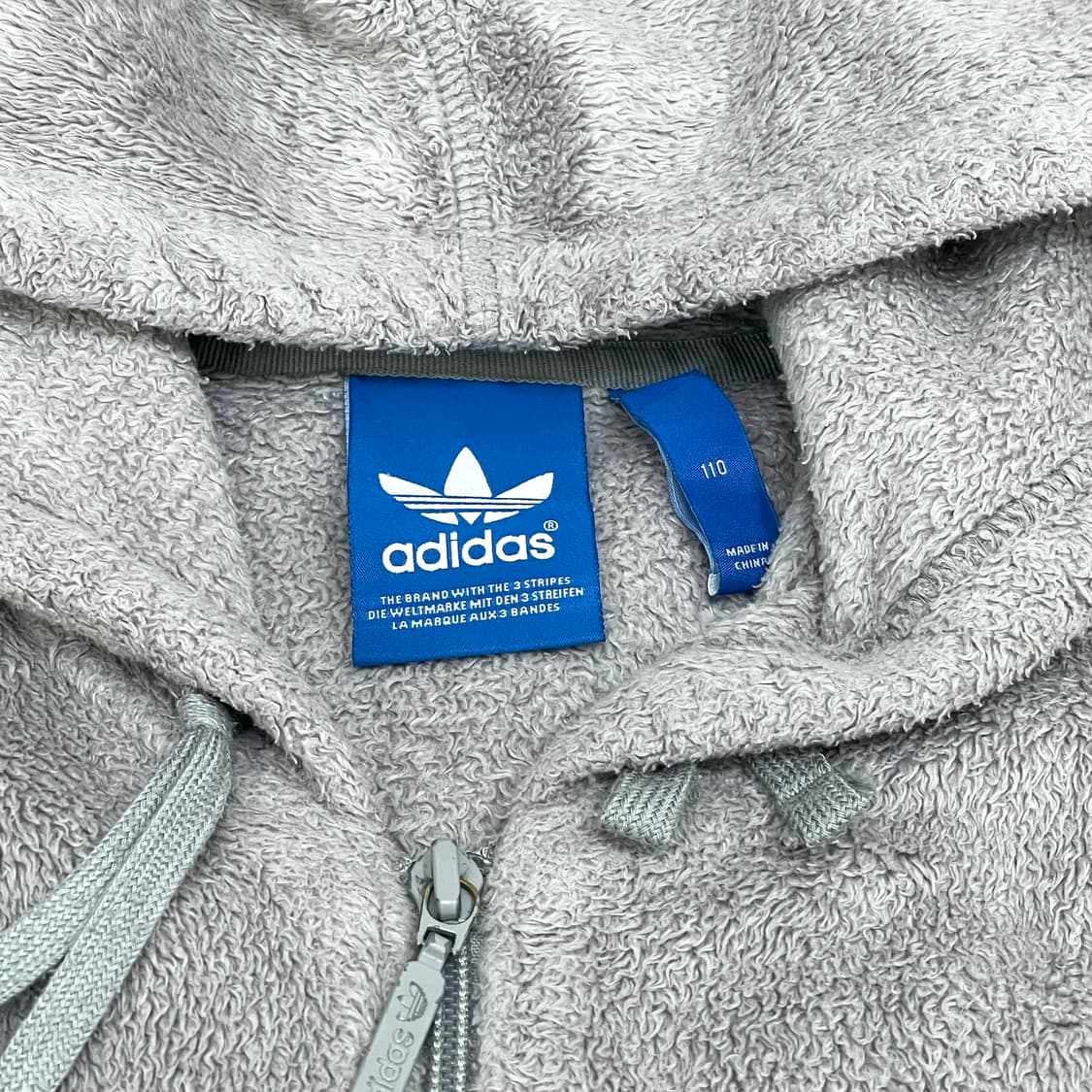 아디다스 오리지널 그레이 쉐르파 플리스 후드집업 남성110 상품이미지3