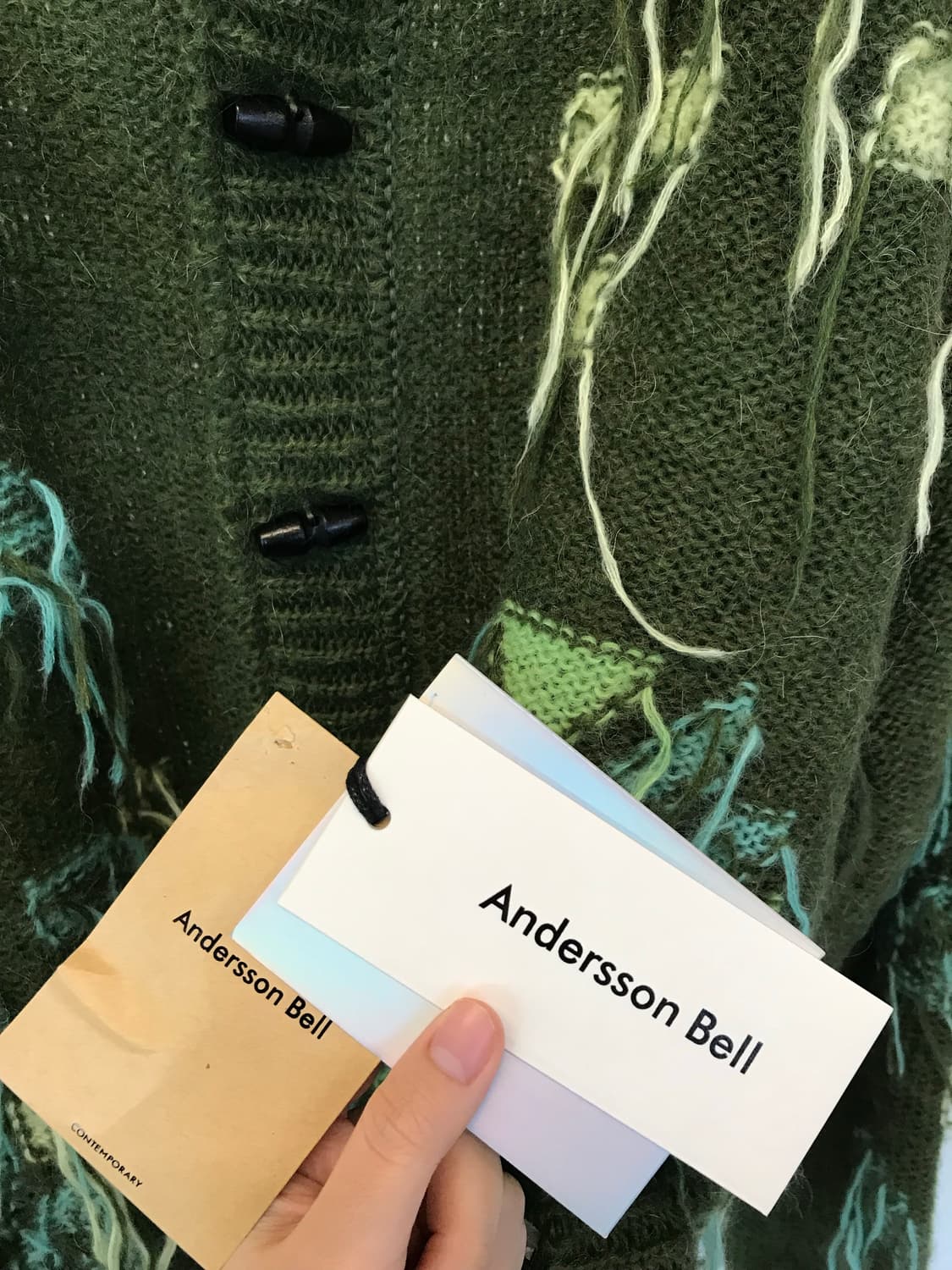 Andersson Bell Olive Fringe Knit Cardiga 상품이미지6