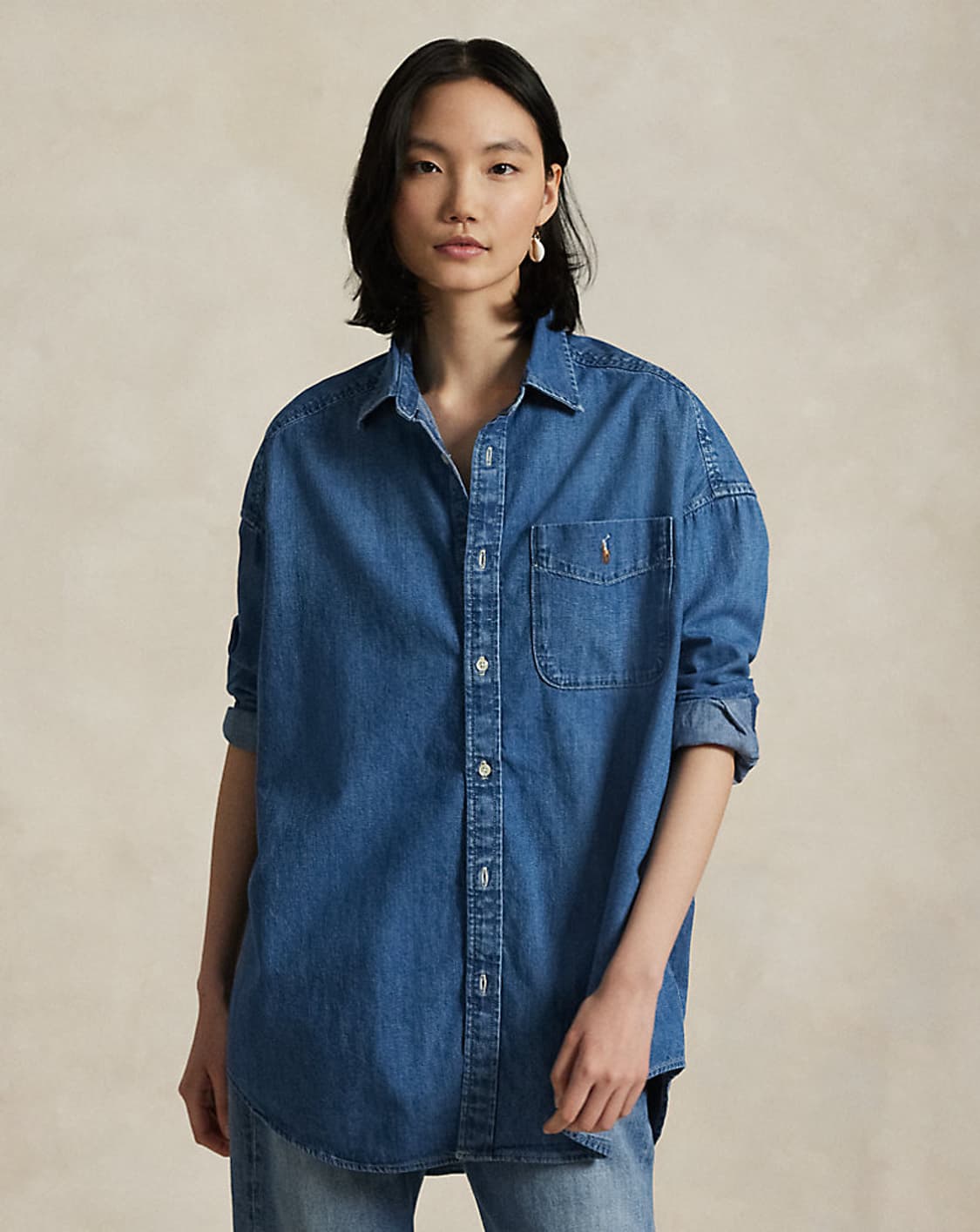 폴로 데님셔츠 클래식핏 상품이미지1