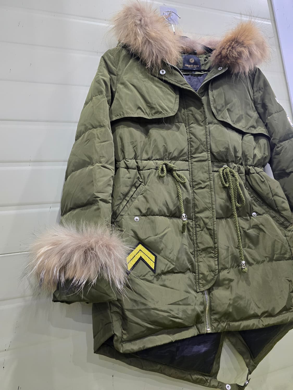 SHARELANTV 카키 라쿤털 패딩 40 상품이미지6