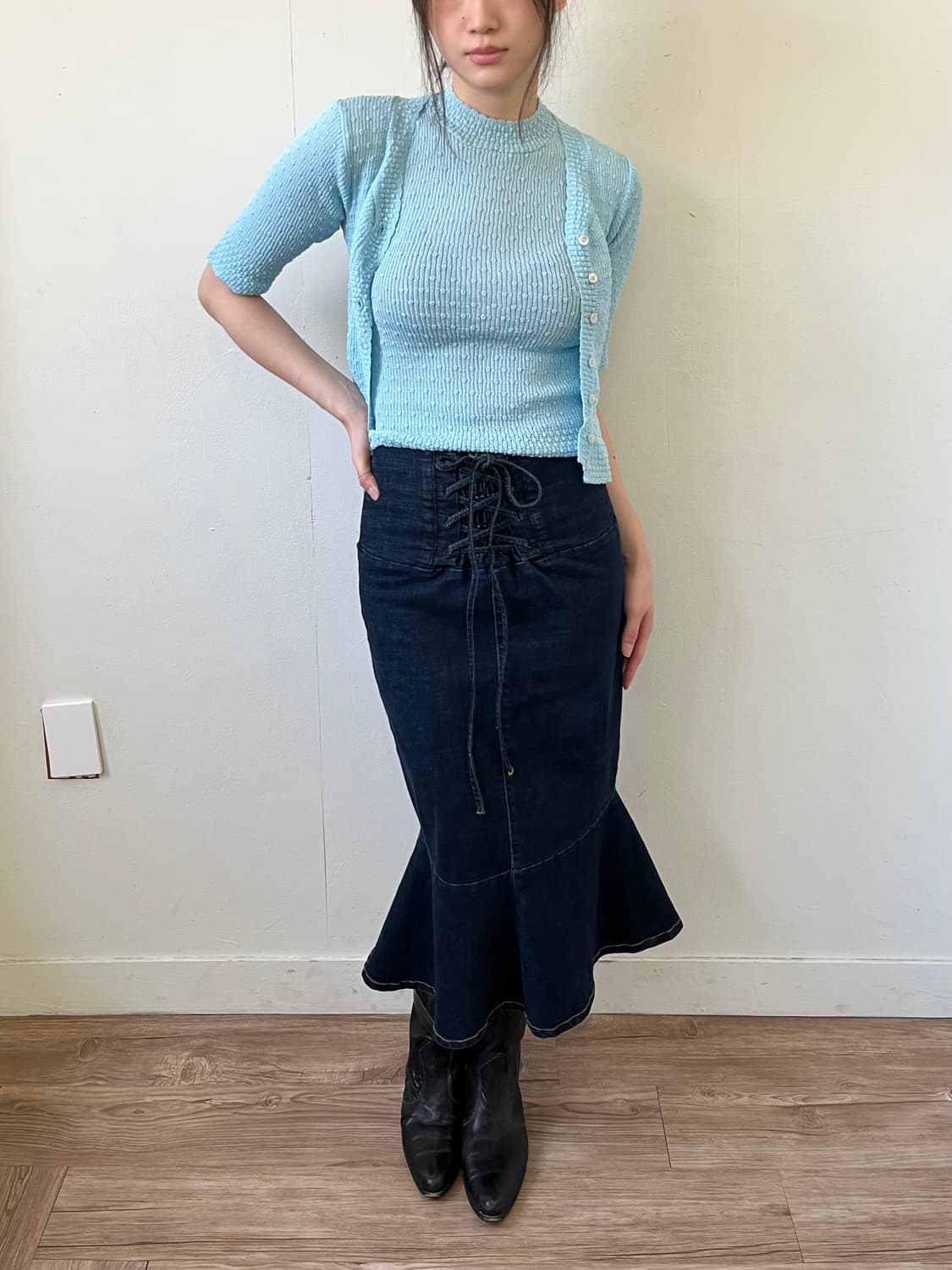 FLASH 실루엣 도트 가디건 상품이미지8