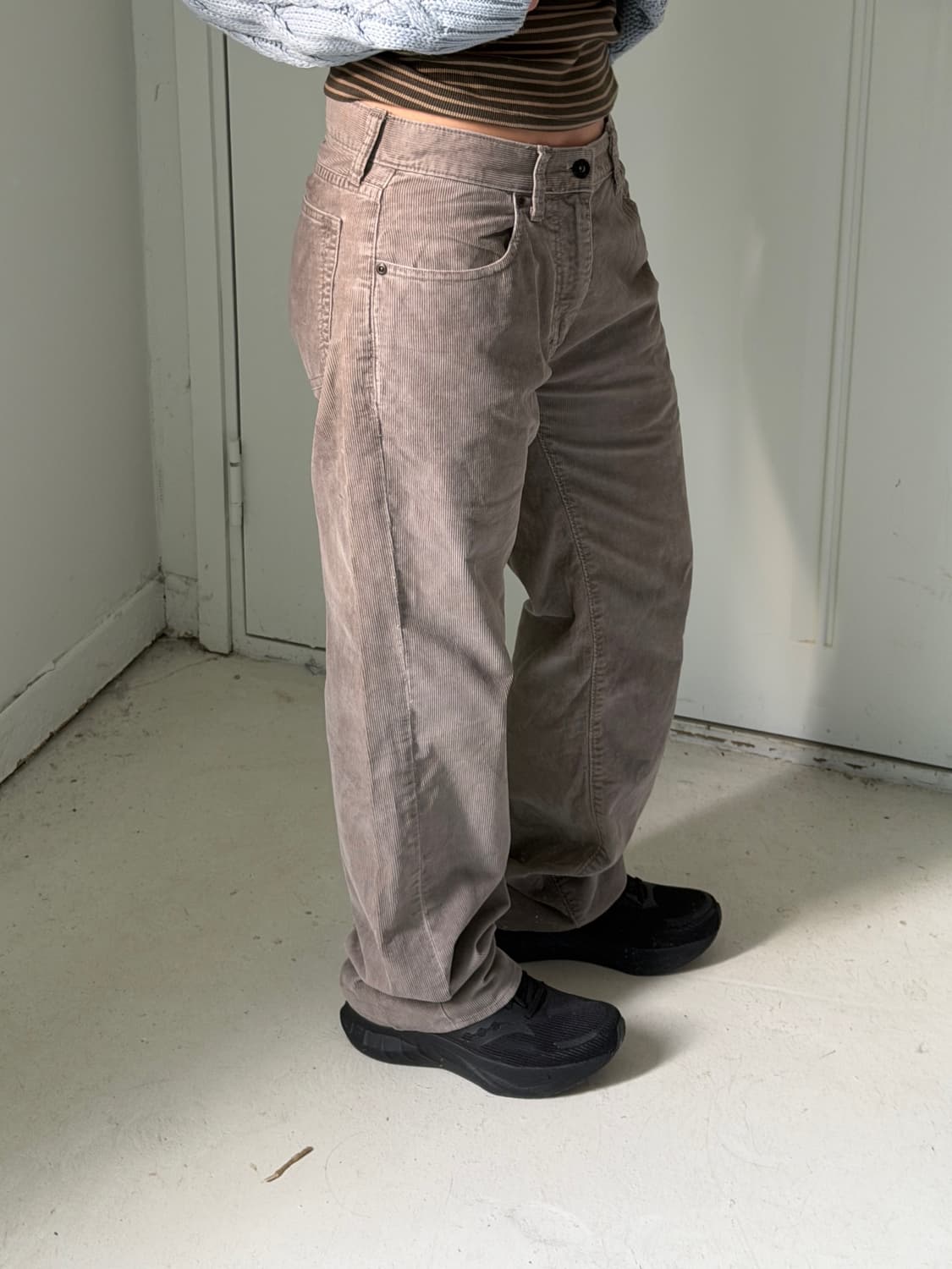 일본빈티지 그레이 코듀로이 팬츠 상품이미지1
