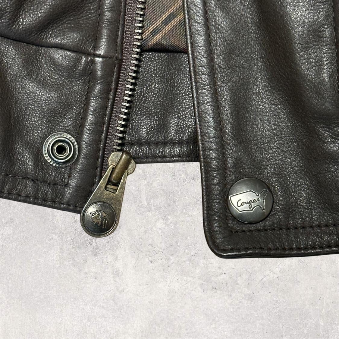 쿠거 인터네셔널 리얼레더 봄버 자켓 DARK BROWN M 상품이미지3