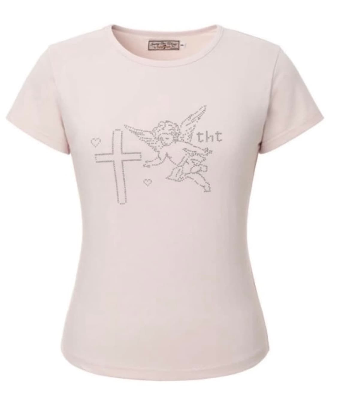 쓰리타임즈 엔젤 반팔티 핑크  상품이미지1