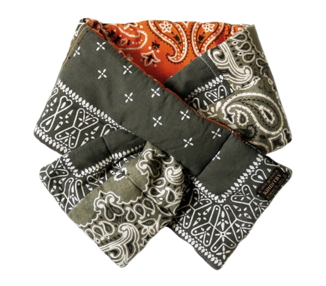 캐피탈 플란넬 반다나 패턴 리버시블 머플러(카키/오렌지) - [택 포함] 상품이미지8