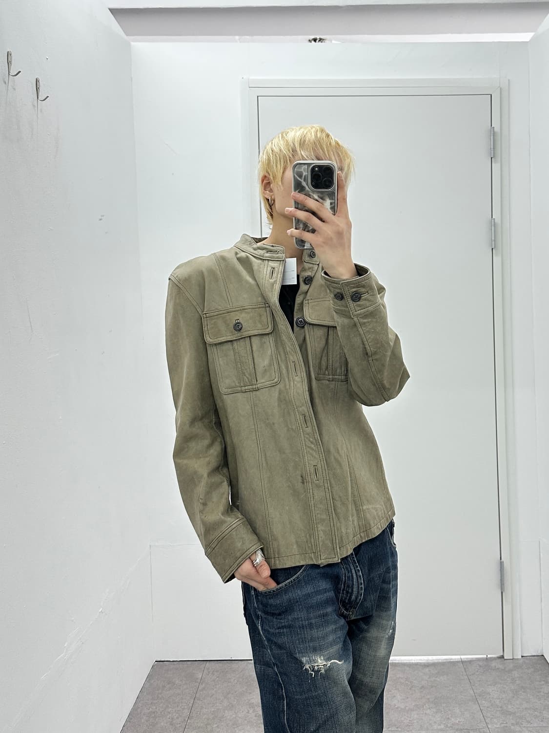 Cowhide Leather Utility Jacket 상품이미지1