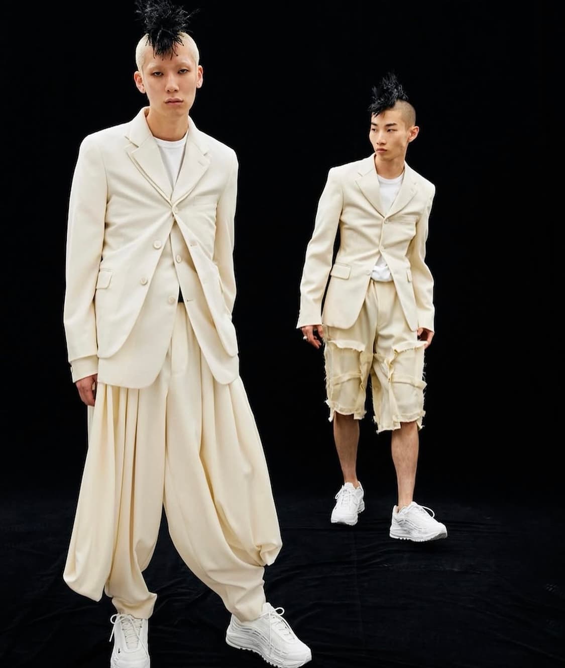24aw 꼼데가르송 옴므플러스 아이보리 레이어드 자켓 m 상품이미지1