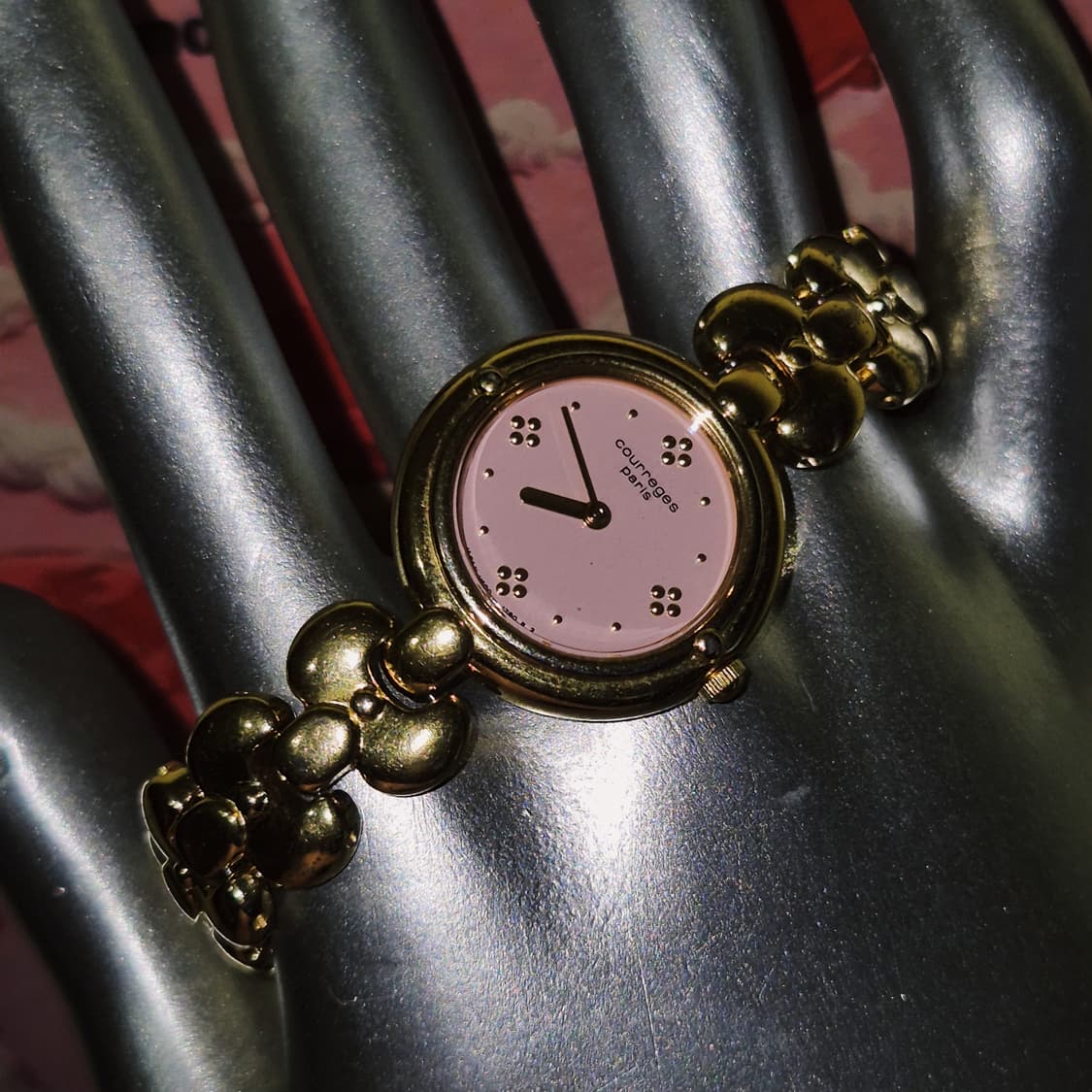 90s 꾸레쥬 베이비 핑크 꽃잎 손목 시계 상품이미지9